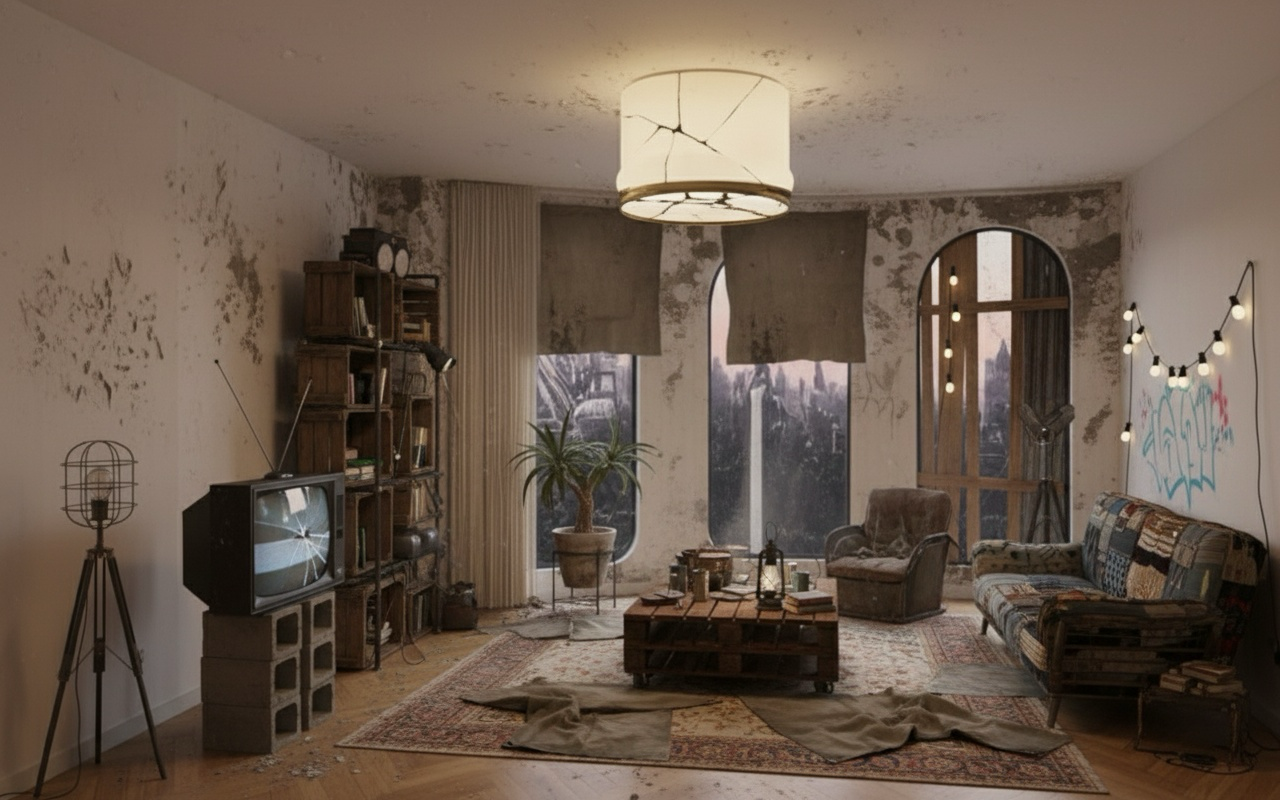 Post-apocalyptic interior design