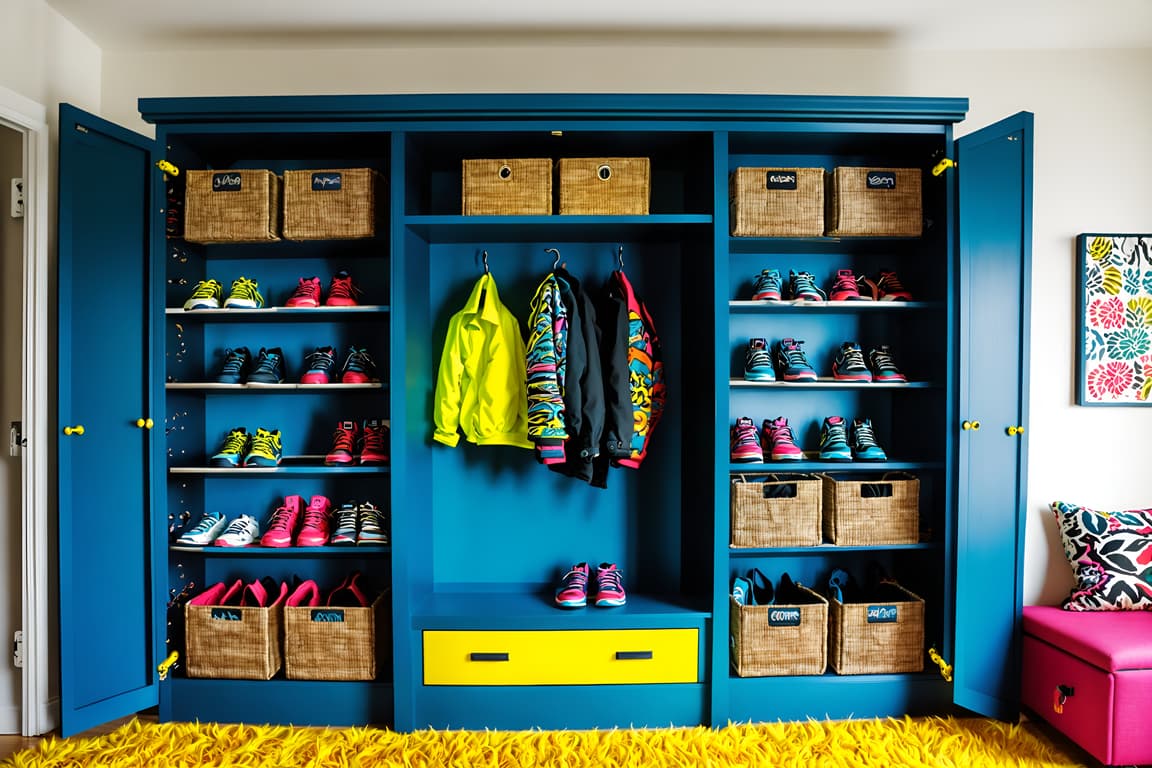 Maximalist-style (drop zone interior) with cubbies and storage drawers ...