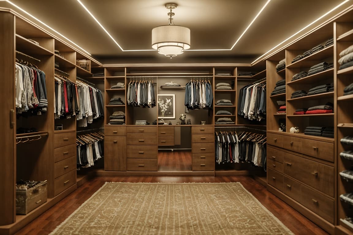 Retro-style (walk in closet interior) . . cinematic photo, highly ...