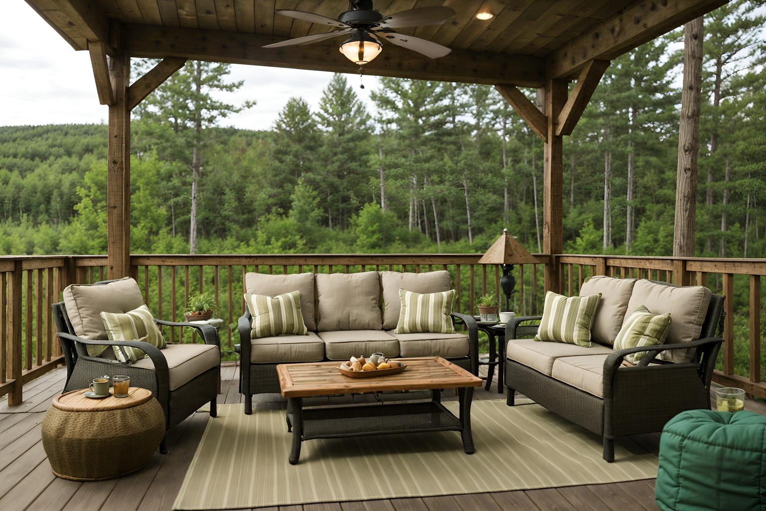 Cottagecore-style designed (outdoor patio ) with patio couch with ...