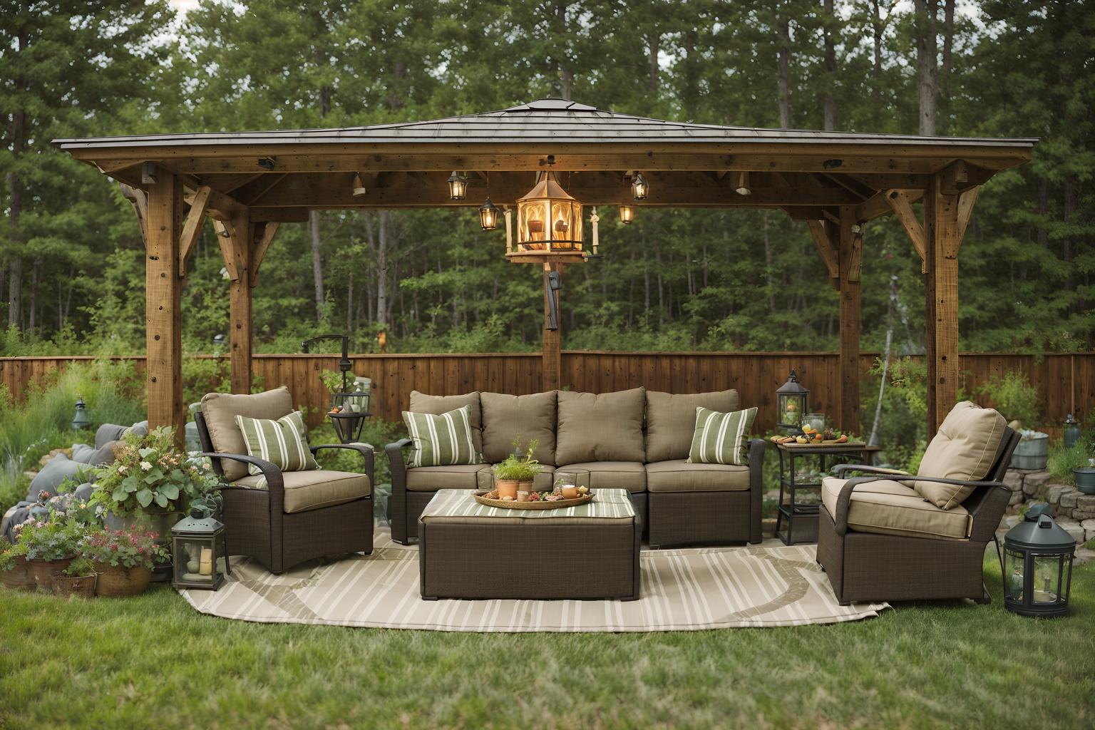 Cottagecore-style designed (outdoor patio ) with patio couch with ...