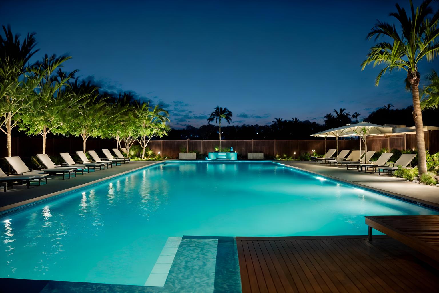 Contemporary-style Designed (outdoor Pool Area ) With Pool And Pool 