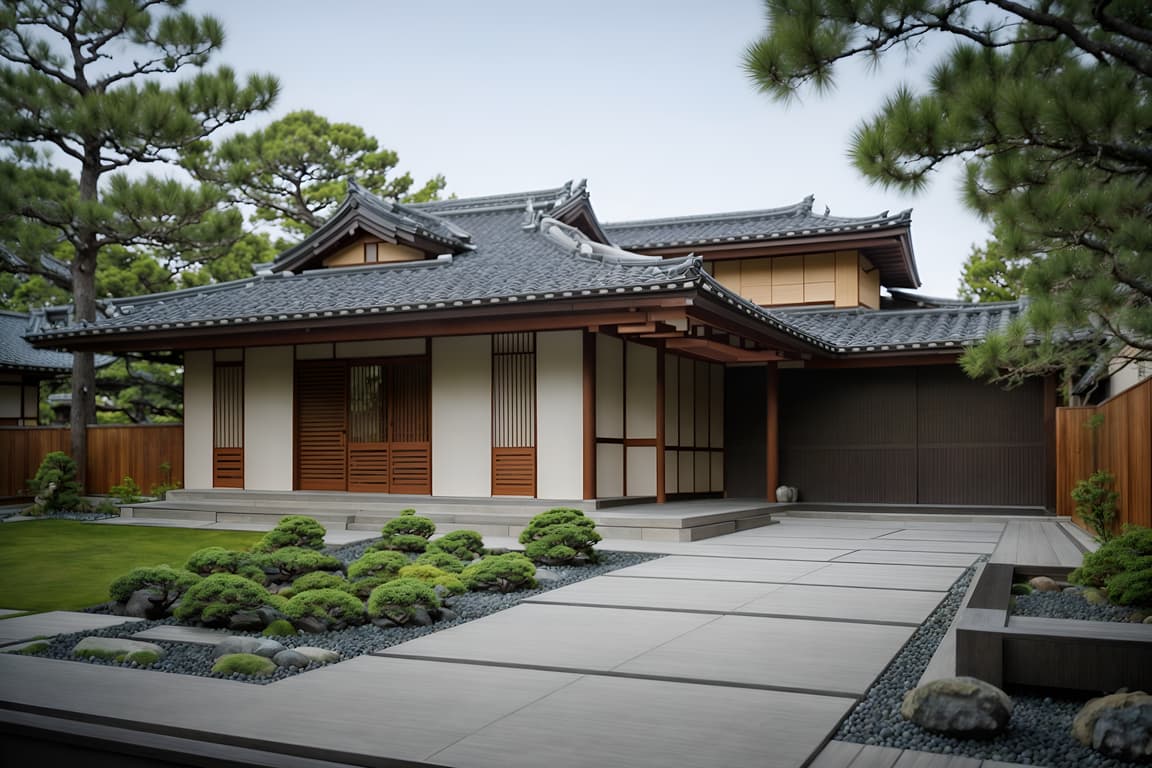 Zen-style Exterior Designed House Exterior Exterior . With Japanese ...