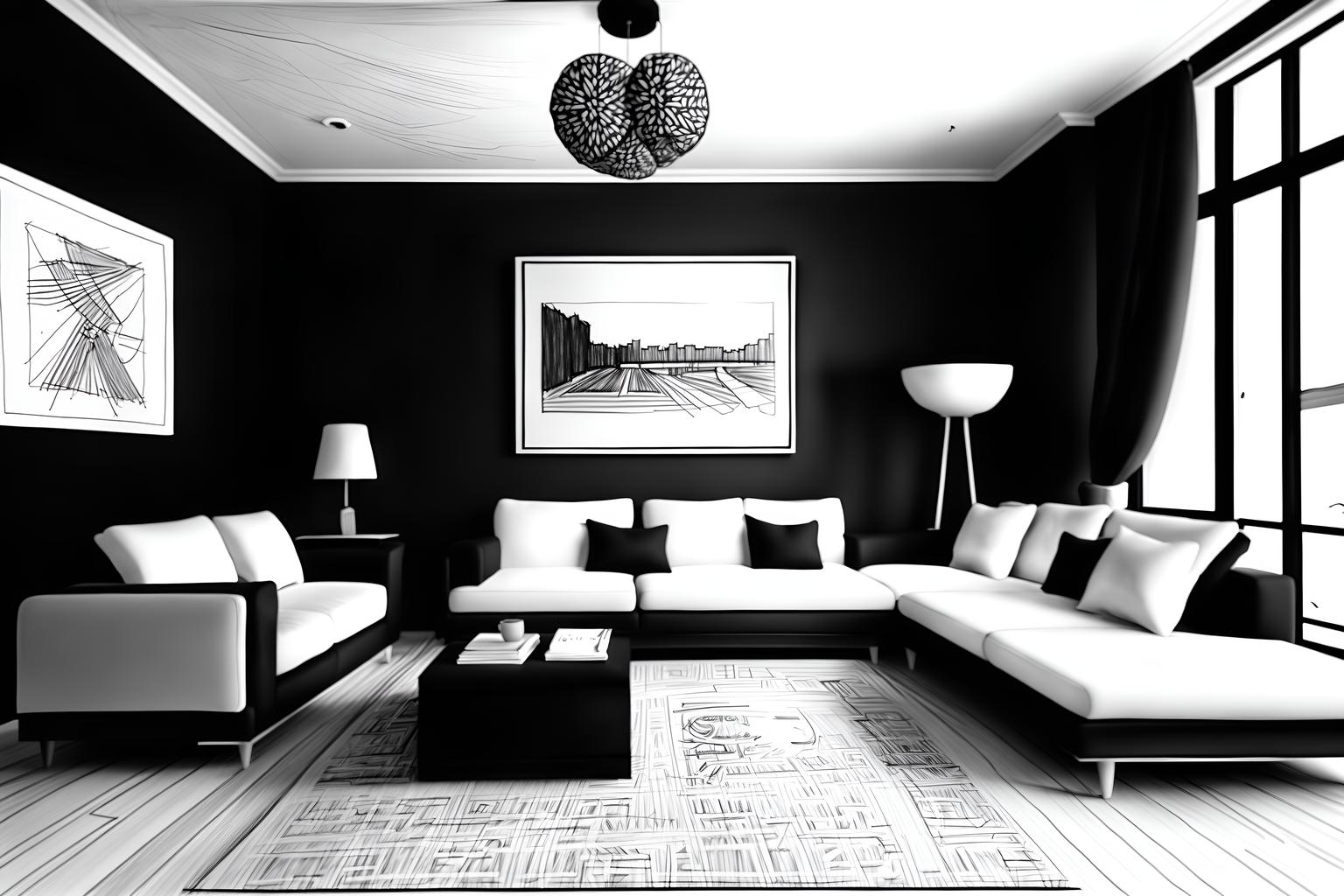 (hand-drawn monochrome black and white sketch line drawing)++ of sketch-style () apartment interior. a sketch of interior. with . a sketch of interior. trending on artstation. black and white line drawing sketch without colors. masterpiece, cinematic light, ultrarealistic+, photorealistic+, 8k, raw photo, realistic, sharp focus on eyes, (symmetrical eyes), (intact eyes), hyperrealistic, highest quality, best quality, , highly detailed, masterpiece, best quality, extremely detailed 8k wallpaper, masterpiece, best quality, ultra-detailed, best shadow, detailed background, detailed face, detailed eyes, high contrast, best illumination, detailed face, dulux, caustic, dynamic angle, detailed glow. dramatic lighting. highly detailed, insanely detailed hair, symmetrical, intricate details, professionally retouched, 8k high definition. strong bokeh. award winning photo.