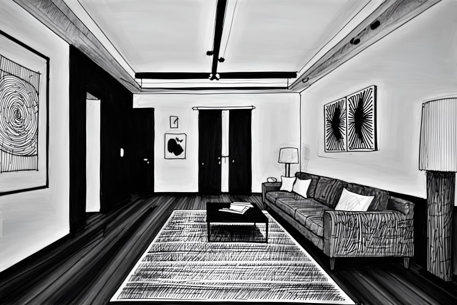 (hand-drawn monochrome black and white sketch line drawing)++ of sketch-style () apartment interior. a sketch of interior. with . a sketch of interior. trending on artstation. black and white line drawing sketch without colors. masterpiece, cinematic light, ultrarealistic+, photorealistic+, 8k, raw photo, realistic, sharp focus on eyes, (symmetrical eyes), (intact eyes), hyperrealistic, highest quality, best quality, , highly detailed, masterpiece, best quality, extremely detailed 8k wallpaper, masterpiece, best quality, ultra-detailed, best shadow, detailed background, detailed face, detailed eyes, high contrast, best illumination, detailed face, dulux, caustic, dynamic angle, detailed glow. dramatic lighting. highly detailed, insanely detailed hair, symmetrical, intricate details, professionally retouched, 8k high definition. strong bokeh. award winning photo.