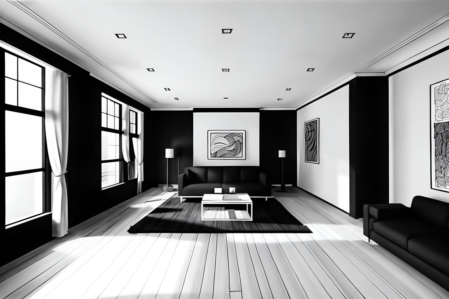 (hand-drawn monochrome black and white sketch line drawing)++ of sketch-style () apartment interior. a sketch of interior. with . a sketch of interior. trending on artstation. black and white line drawing sketch without colors. masterpiece, cinematic light, ultrarealistic+, photorealistic+, 8k, raw photo, realistic, sharp focus on eyes, (symmetrical eyes), (intact eyes), hyperrealistic, highest quality, best quality, , highly detailed, masterpiece, best quality, extremely detailed 8k wallpaper, masterpiece, best quality, ultra-detailed, best shadow, detailed background, detailed face, detailed eyes, high contrast, best illumination, detailed face, dulux, caustic, dynamic angle, detailed glow. dramatic lighting. highly detailed, insanely detailed hair, symmetrical, intricate details, professionally retouched, 8k high definition. strong bokeh. award winning photo.