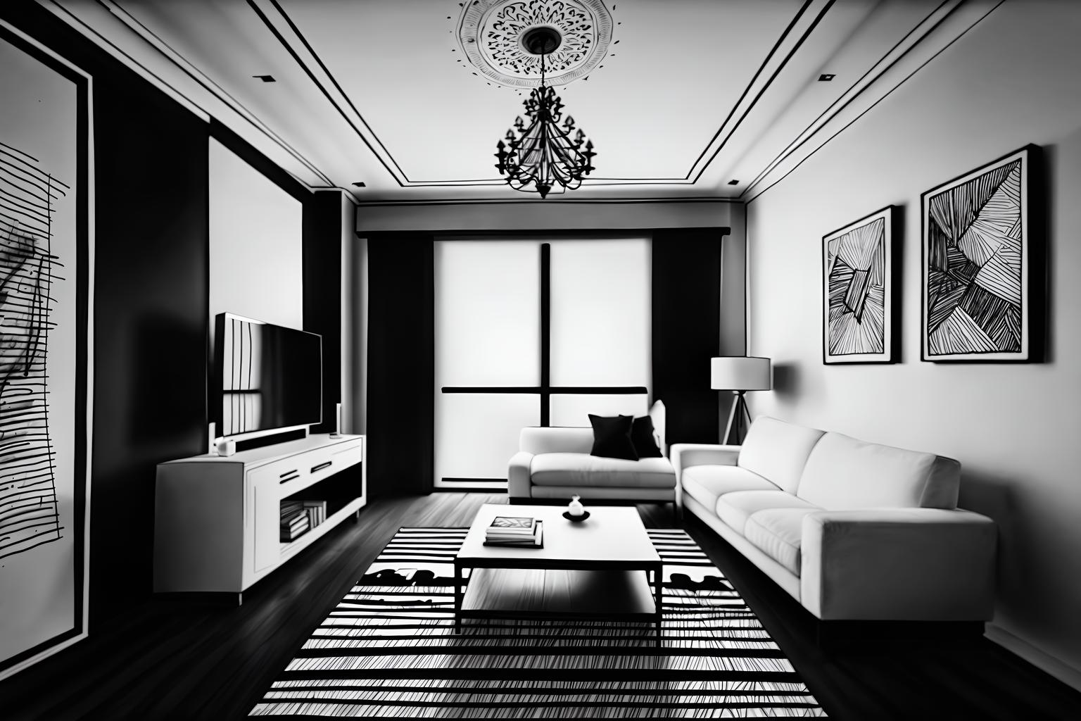 (hand-drawn monochrome black and white sketch line drawing)++ of sketch-style () apartment interior. a sketch of interior. with . a sketch of interior. trending on artstation. black and white line drawing sketch without colors. masterpiece, cinematic light, ultrarealistic+, photorealistic+, 8k, raw photo, realistic, sharp focus on eyes, (symmetrical eyes), (intact eyes), hyperrealistic, highest quality, best quality, , highly detailed, masterpiece, best quality, extremely detailed 8k wallpaper, masterpiece, best quality, ultra-detailed, best shadow, detailed background, detailed face, detailed eyes, high contrast, best illumination, detailed face, dulux, caustic, dynamic angle, detailed glow. dramatic lighting. highly detailed, insanely detailed hair, symmetrical, intricate details, professionally retouched, 8k high definition. strong bokeh. award winning photo.