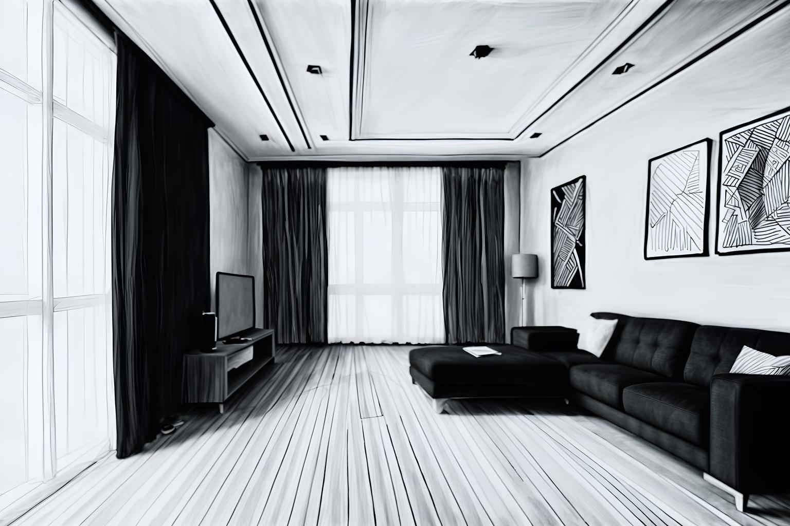 (hand-drawn monochrome black and white sketch line drawing)++ of sketch-style () apartment interior. a sketch of interior. with . a sketch of interior. trending on artstation. black and white line drawing sketch without colors. masterpiece, cinematic light, ultrarealistic+, photorealistic+, 8k, raw photo, realistic, sharp focus on eyes, (symmetrical eyes), (intact eyes), hyperrealistic, highest quality, best quality, , highly detailed, masterpiece, best quality, extremely detailed 8k wallpaper, masterpiece, best quality, ultra-detailed, best shadow, detailed background, detailed face, detailed eyes, high contrast, best illumination, detailed face, dulux, caustic, dynamic angle, detailed glow. dramatic lighting. highly detailed, insanely detailed hair, symmetrical, intricate details, professionally retouched, 8k high definition. strong bokeh. award winning photo.