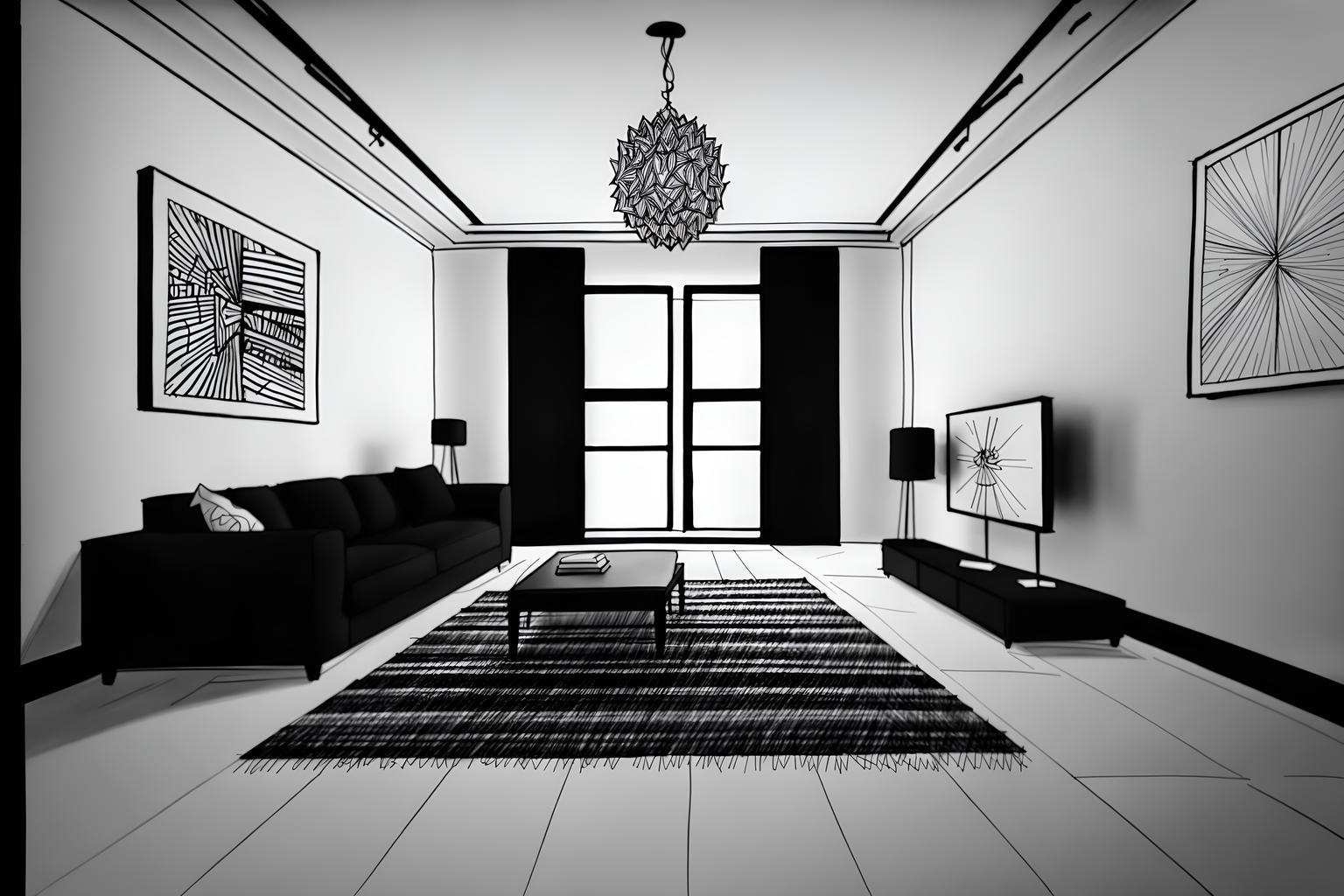 (hand-drawn monochrome black and white sketch line drawing)++ of sketch-style () apartment interior. a sketch of interior. with . a sketch of interior. trending on artstation. black and white line drawing sketch without colors. masterpiece, cinematic light, ultrarealistic+, photorealistic+, 8k, raw photo, realistic, sharp focus on eyes, (symmetrical eyes), (intact eyes), hyperrealistic, highest quality, best quality, , highly detailed, masterpiece, best quality, extremely detailed 8k wallpaper, masterpiece, best quality, ultra-detailed, best shadow, detailed background, detailed face, detailed eyes, high contrast, best illumination, detailed face, dulux, caustic, dynamic angle, detailed glow. dramatic lighting. highly detailed, insanely detailed hair, symmetrical, intricate details, professionally retouched, 8k high definition. strong bokeh. award winning photo.