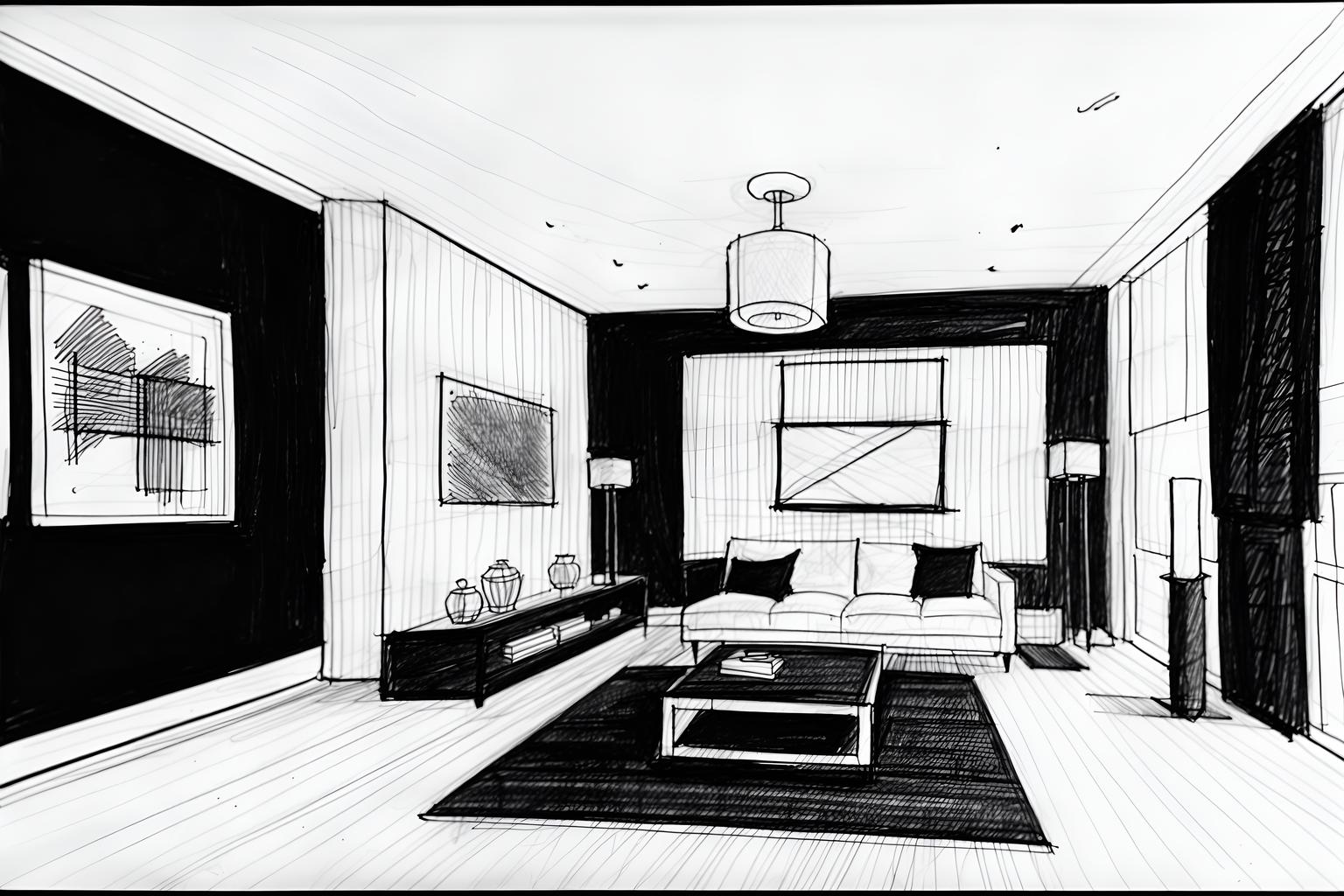 (hand-drawn monochrome black and white sketch line drawing)++ of sketch-style () apartment interior. a sketch of interior. with . a sketch of interior. trending on artstation. black and white line drawing sketch without colors. masterpiece, cinematic light, ultrarealistic+, photorealistic+, 8k, raw photo, realistic, sharp focus on eyes, (symmetrical eyes), (intact eyes), hyperrealistic, highest quality, best quality, , highly detailed, masterpiece, best quality, extremely detailed 8k wallpaper, masterpiece, best quality, ultra-detailed, best shadow, detailed background, detailed face, detailed eyes, high contrast, best illumination, detailed face, dulux, caustic, dynamic angle, detailed glow. dramatic lighting. highly detailed, insanely detailed hair, symmetrical, intricate details, professionally retouched, 8k high definition. strong bokeh. award winning photo.