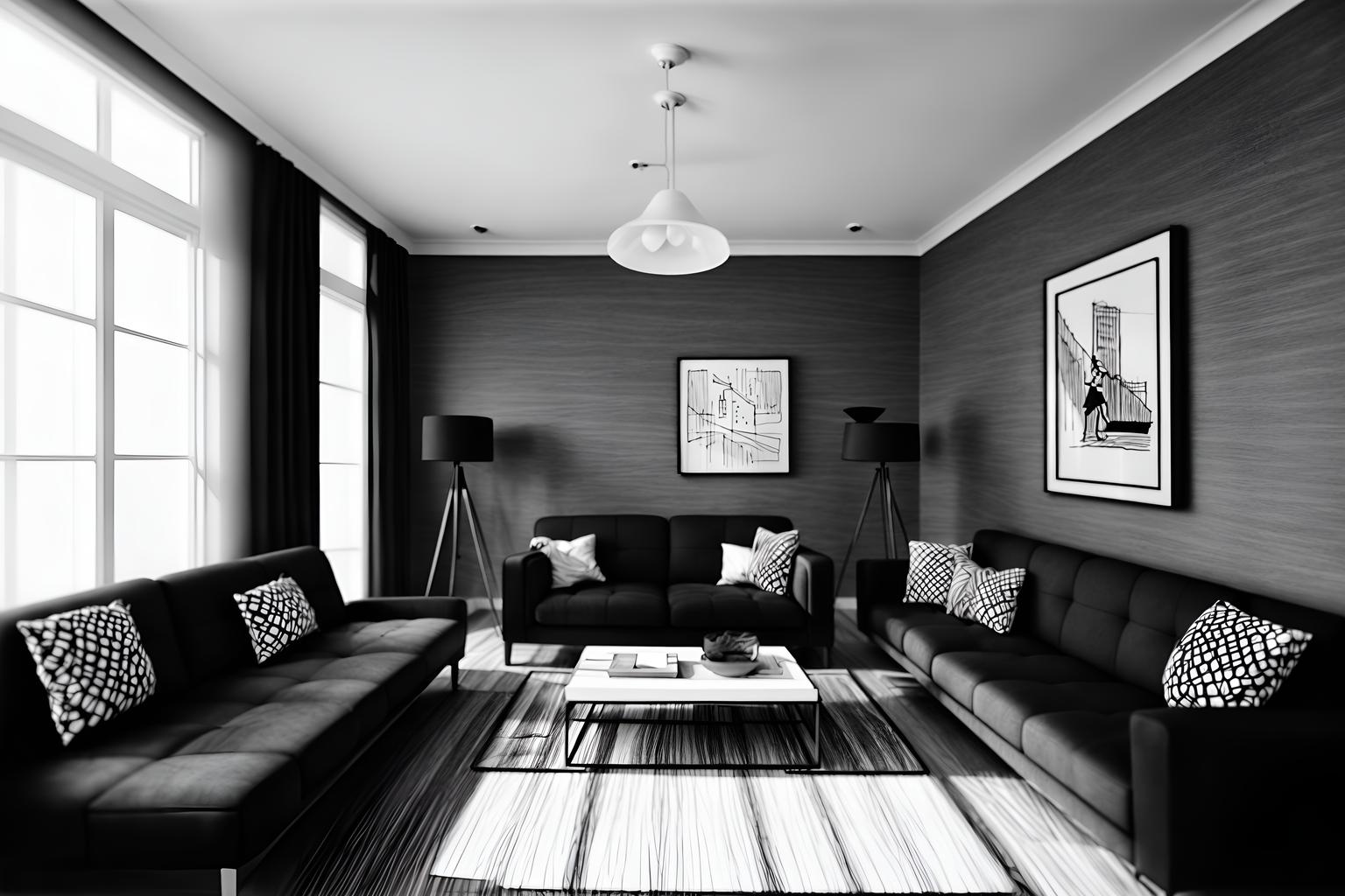 (hand-drawn monochrome black and white sketch line drawing)++ of sketch-style () apartment interior. a sketch of interior. with . a sketch of interior. trending on artstation. black and white line drawing sketch without colors. masterpiece, cinematic light, ultrarealistic+, photorealistic+, 8k, raw photo, realistic, sharp focus on eyes, (symmetrical eyes), (intact eyes), hyperrealistic, highest quality, best quality, , highly detailed, masterpiece, best quality, extremely detailed 8k wallpaper, masterpiece, best quality, ultra-detailed, best shadow, detailed background, detailed face, detailed eyes, high contrast, best illumination, detailed face, dulux, caustic, dynamic angle, detailed glow. dramatic lighting. highly detailed, insanely detailed hair, symmetrical, intricate details, professionally retouched, 8k high definition. strong bokeh. award winning photo.