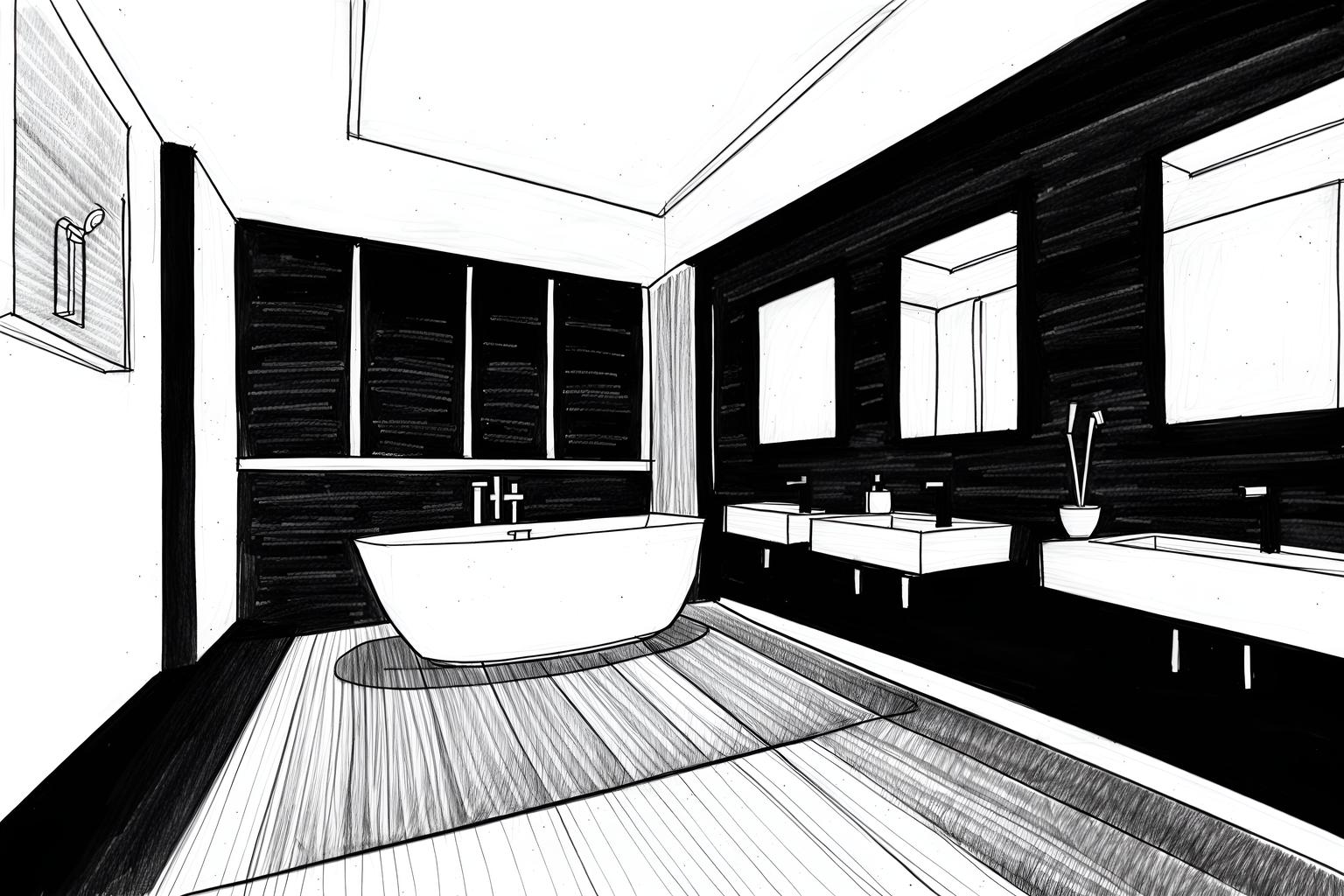 (hand-drawn monochrome black and white sketch line drawing)++ of sketch-style (bathroom) apartment interior. a sketch of interior. with . a sketch of interior. with bathroom sink with faucet and plant and mirror. trending on artstation. black and white line drawing sketch without colors. masterpiece, cinematic light, ultrarealistic+, photorealistic+, 8k, raw photo, realistic, sharp focus on eyes, (symmetrical eyes), (intact eyes), hyperrealistic, highest quality, best quality, , highly detailed, masterpiece, best quality, extremely detailed 8k wallpaper, masterpiece, best quality, ultra-detailed, best shadow, detailed background, detailed face, detailed eyes, high contrast, best illumination, detailed face, dulux, caustic, dynamic angle, detailed glow. dramatic lighting. highly detailed, insanely detailed hair, symmetrical, intricate details, professionally retouched, 8k high definition. strong bokeh. award winning photo.