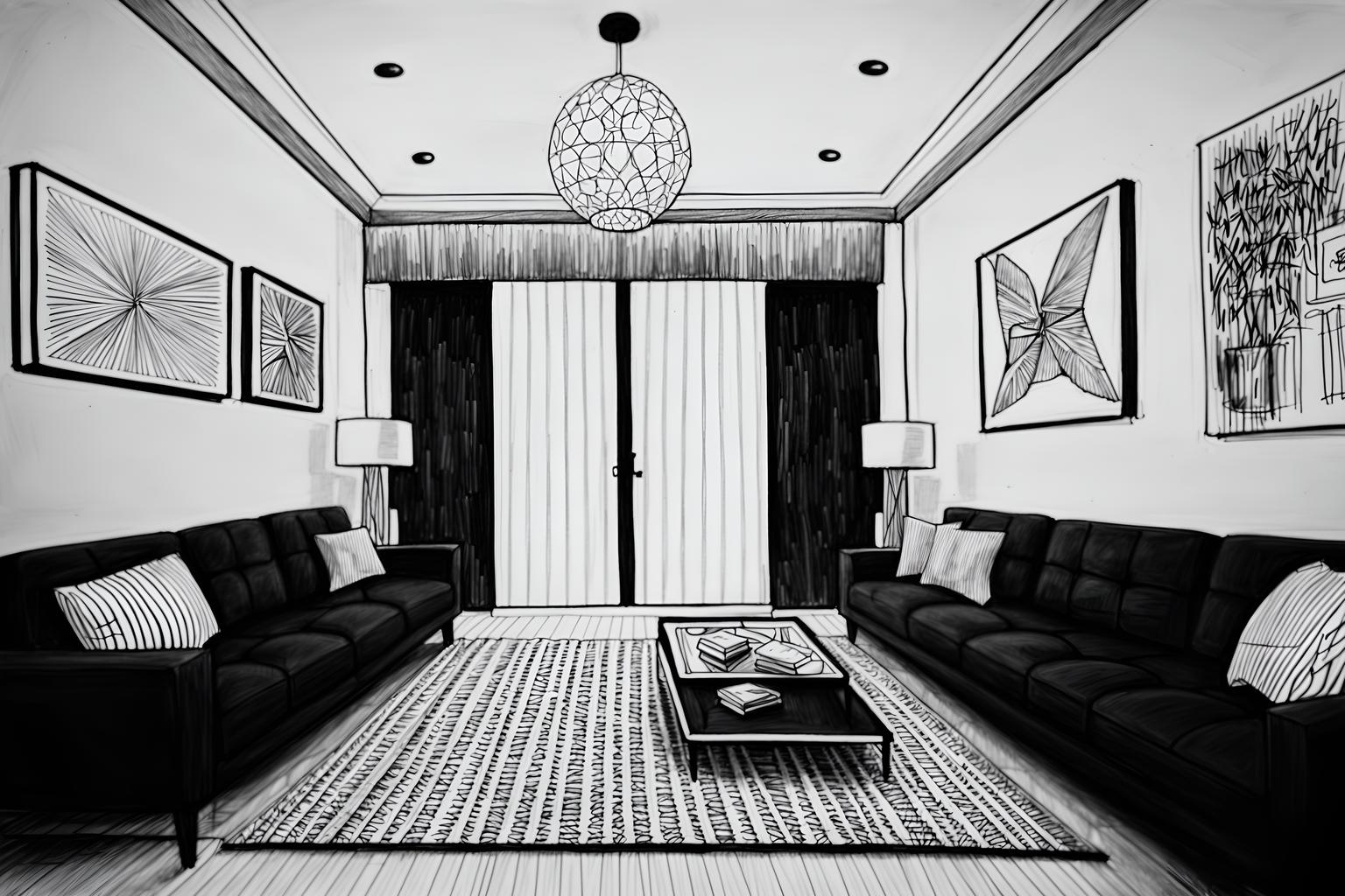 (hand-drawn monochrome black and white sketch line drawing)++ of sketch-style (living room) apartment interior. a sketch of interior. with . . a sketch of interior. with televisions and plant and occasional tables. trending on artstation. black and white line drawing sketch without colors. masterpiece, cinematic light, ultrarealistic+, photorealistic+, 8k, raw photo, realistic, sharp focus on eyes, (symmetrical eyes), (intact eyes), hyperrealistic, highest quality, best quality, , highly detailed, masterpiece, best quality, extremely detailed 8k wallpaper, masterpiece, best quality, ultra-detailed, best shadow, detailed background, detailed face, detailed eyes, high contrast, best illumination, detailed face, dulux, caustic, dynamic angle, detailed glow. dramatic lighting. highly detailed, insanely detailed hair, symmetrical, intricate details, professionally retouched, 8k high definition. strong bokeh. award winning photo.