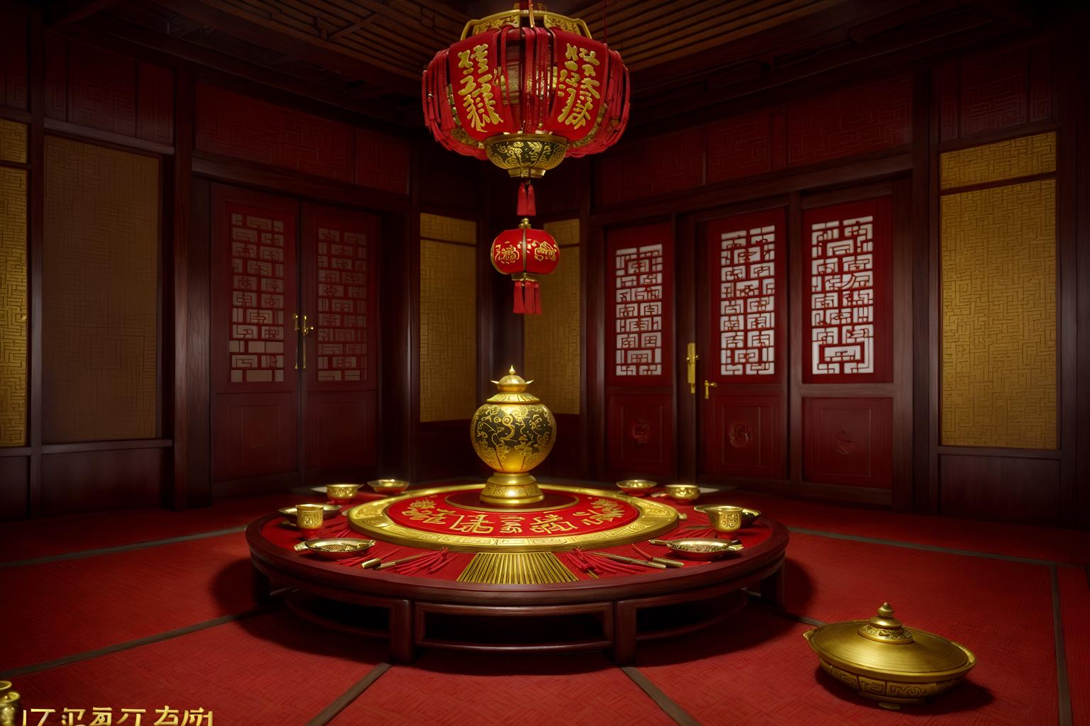 chinese new year-style (onsen interior) . with red and gold tassels and chinese knots and money tree and zodiac calendar and vases of plum blossoms and orchids and door couplets and gold ingots and red and gold candles. . cinematic photo, highly detailed, cinematic lighting, ultra-detailed, ultrarealistic, photorealism, 8k. chinese new year interior design style. masterpiece, cinematic light, ultrarealistic+, photorealistic+, 8k, raw photo, realistic, sharp focus on eyes, (symmetrical eyes), (intact eyes), hyperrealistic, highest quality, best quality, , highly detailed, masterpiece, best quality, extremely detailed 8k wallpaper, masterpiece, best quality, ultra-detailed, best shadow, detailed background, detailed face, detailed eyes, high contrast, best illumination, detailed face, dulux, caustic, dynamic angle, detailed glow. dramatic lighting. highly detailed, insanely detailed hair, symmetrical, intricate details, professionally retouched, 8k high definition. strong bokeh. award winning photo.