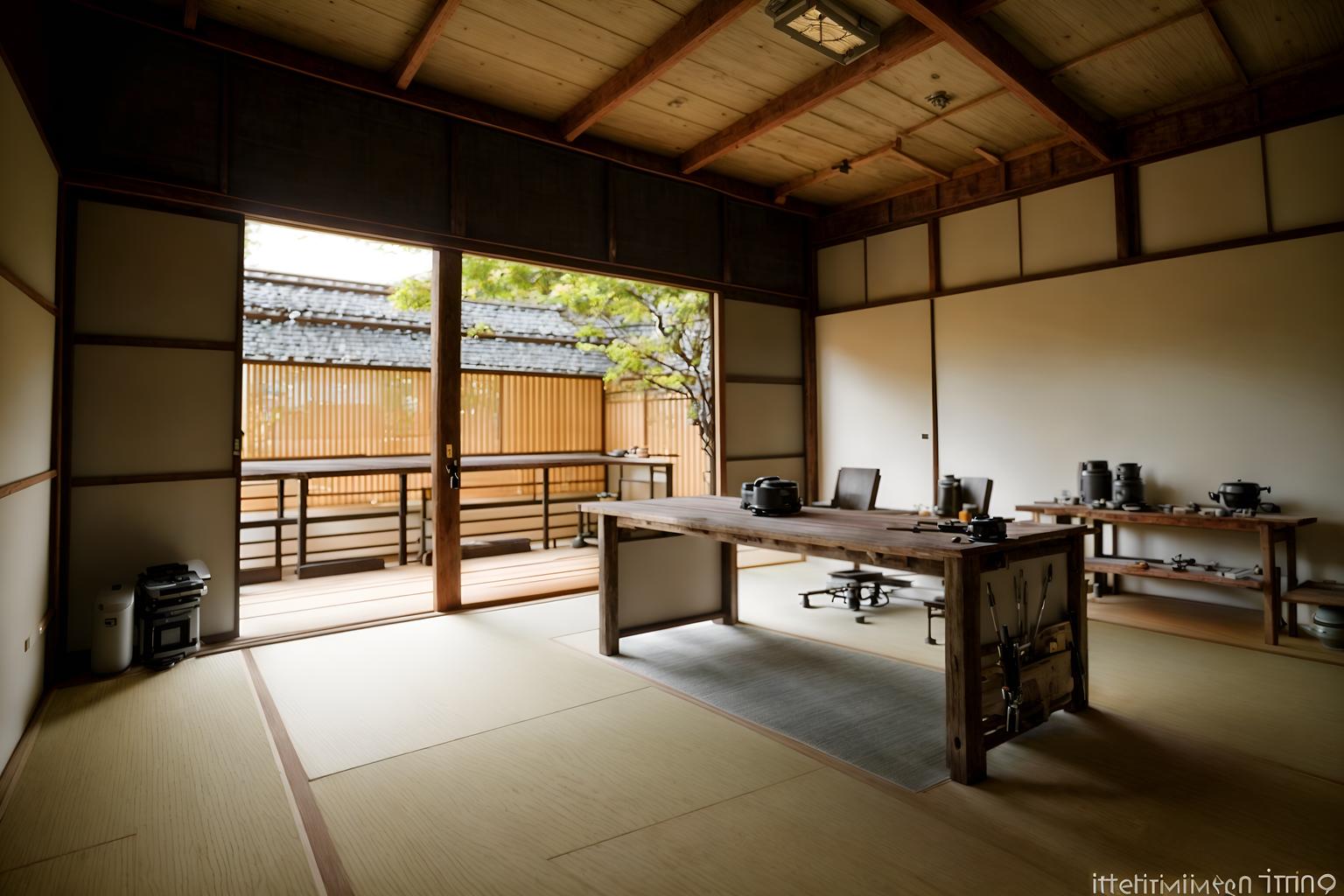 zen-style (workshop interior) with tool wall and wooden workbench and messy and tool wall. . with clean lines and natural light and serenity and harmony and japanese minimalist interior and mimimalist and simplicity and asian zen interior and asian zen interior. . cinematic photo, highly detailed, cinematic lighting, ultra-detailed, ultrarealistic, photorealism, 8k. zen interior design style. masterpiece, cinematic light, ultrarealistic+, photorealistic+, 8k, raw photo, realistic, sharp focus on eyes, (symmetrical eyes), (intact eyes), hyperrealistic, highest quality, best quality, , highly detailed, masterpiece, best quality, extremely detailed 8k wallpaper, masterpiece, best quality, ultra-detailed, best shadow, detailed background, detailed face, detailed eyes, high contrast, best illumination, detailed face, dulux, caustic, dynamic angle, detailed glow. dramatic lighting. highly detailed, insanely detailed hair, symmetrical, intricate details, professionally retouched, 8k high definition. strong bokeh. award winning photo.