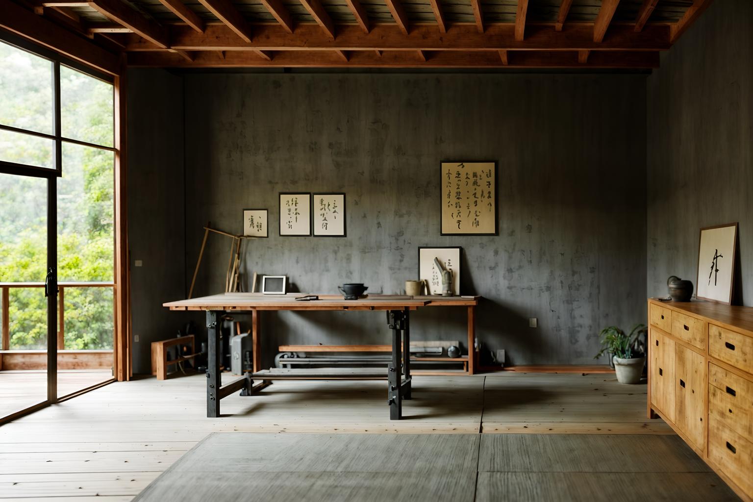 zen-style (workshop interior) with tool wall and wooden workbench and messy and tool wall. . with clean lines and natural light and serenity and harmony and japanese minimalist interior and mimimalist and simplicity and asian zen interior and asian zen interior. . cinematic photo, highly detailed, cinematic lighting, ultra-detailed, ultrarealistic, photorealism, 8k. zen interior design style. masterpiece, cinematic light, ultrarealistic+, photorealistic+, 8k, raw photo, realistic, sharp focus on eyes, (symmetrical eyes), (intact eyes), hyperrealistic, highest quality, best quality, , highly detailed, masterpiece, best quality, extremely detailed 8k wallpaper, masterpiece, best quality, ultra-detailed, best shadow, detailed background, detailed face, detailed eyes, high contrast, best illumination, detailed face, dulux, caustic, dynamic angle, detailed glow. dramatic lighting. highly detailed, insanely detailed hair, symmetrical, intricate details, professionally retouched, 8k high definition. strong bokeh. award winning photo.