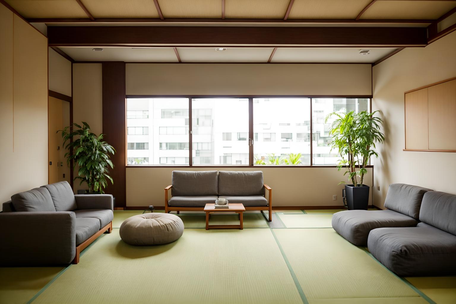 zen-style (coworking space interior) with lounge chairs and office desks and office chairs and seating area with sofa and lounge chairs. . with japanese interior and asian zen interior and calm and neutral colors and asian zen interior and natural light and japanese minimalist interior and clutter free and japanese minimalist interior. . cinematic photo, highly detailed, cinematic lighting, ultra-detailed, ultrarealistic, photorealism, 8k. zen interior design style. masterpiece, cinematic light, ultrarealistic+, photorealistic+, 8k, raw photo, realistic, sharp focus on eyes, (symmetrical eyes), (intact eyes), hyperrealistic, highest quality, best quality, , highly detailed, masterpiece, best quality, extremely detailed 8k wallpaper, masterpiece, best quality, ultra-detailed, best shadow, detailed background, detailed face, detailed eyes, high contrast, best illumination, detailed face, dulux, caustic, dynamic angle, detailed glow. dramatic lighting. highly detailed, insanely detailed hair, symmetrical, intricate details, professionally retouched, 8k high definition. strong bokeh. award winning photo.