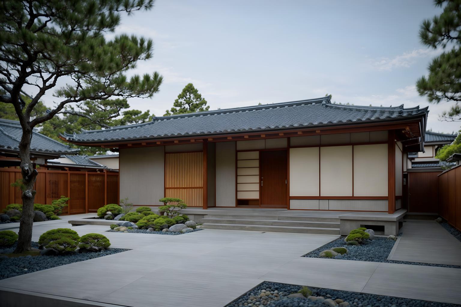 zen-style exterior designed (house exterior exterior) . with japanese exterior and japanese minimalist exterior and simplicity and japanese minimalist exterior and mimimalist and natural textures and clean lines and natural light. . cinematic photo, highly detailed, cinematic lighting, ultra-detailed, ultrarealistic, photorealism, 8k. zen exterior design style. masterpiece, cinematic light, ultrarealistic+, photorealistic+, 8k, raw photo, realistic, sharp focus on eyes, (symmetrical eyes), (intact eyes), hyperrealistic, highest quality, best quality, , highly detailed, masterpiece, best quality, extremely detailed 8k wallpaper, masterpiece, best quality, ultra-detailed, best shadow, detailed background, detailed face, detailed eyes, high contrast, best illumination, detailed face, dulux, caustic, dynamic angle, detailed glow. dramatic lighting. highly detailed, insanely detailed hair, symmetrical, intricate details, professionally retouched, 8k high definition. strong bokeh. award winning photo.