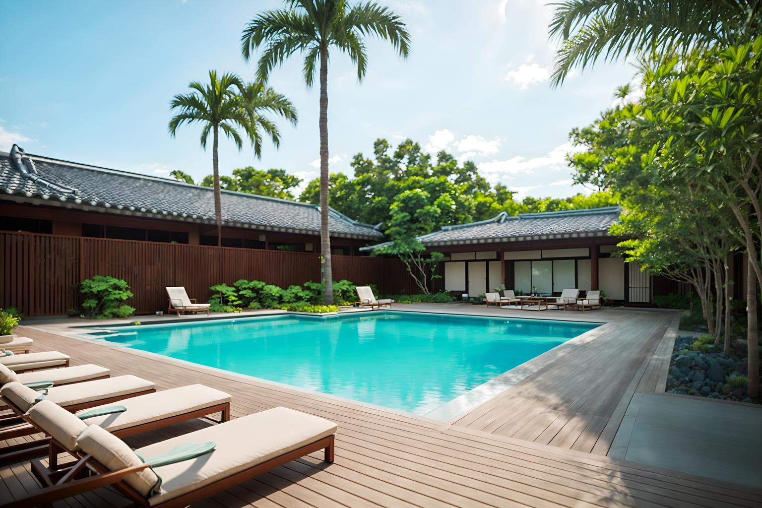 zen-style designed (outdoor pool area ) with pool lounge chairs and pool lights and pool and pool lounge chairs. . with simplicity and clean lines and mimimalist and japanese minimalist and calm and neutral colors and asian and natural light and simple furniture. . cinematic photo, highly detailed, cinematic lighting, ultra-detailed, ultrarealistic, photorealism, 8k. zen design style. masterpiece, cinematic light, ultrarealistic+, photorealistic+, 8k, raw photo, realistic, sharp focus on eyes, (symmetrical eyes), (intact eyes), hyperrealistic, highest quality, best quality, , highly detailed, masterpiece, best quality, extremely detailed 8k wallpaper, masterpiece, best quality, ultra-detailed, best shadow, detailed background, detailed face, detailed eyes, high contrast, best illumination, detailed face, dulux, caustic, dynamic angle, detailed glow. dramatic lighting. highly detailed, insanely detailed hair, symmetrical, intricate details, professionally retouched, 8k high definition. strong bokeh. award winning photo.