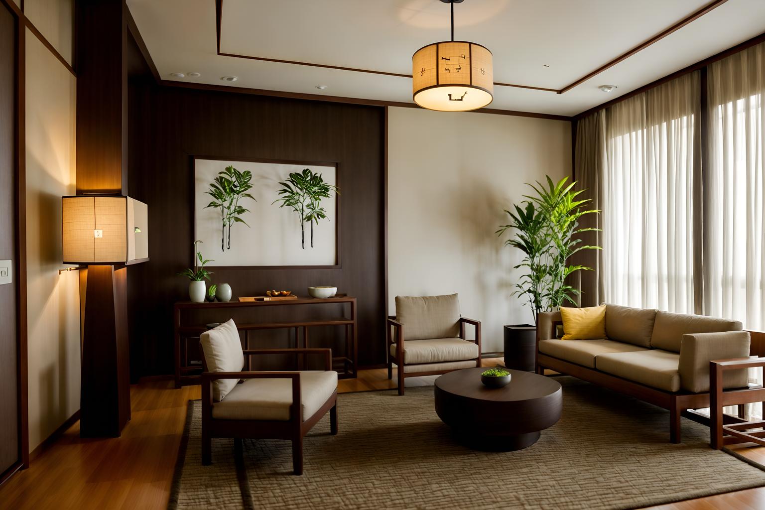 zen-style (hotel lobby interior) with furniture and hanging lamps and rug and check in desk and sofas and coffee tables and plant and lounge chairs. . with natural light and simplicity and simple furniture and serenity and harmony and clean lines and asian zen interior and japanese minimalist interior and asian interior. . cinematic photo, highly detailed, cinematic lighting, ultra-detailed, ultrarealistic, photorealism, 8k. zen interior design style. masterpiece, cinematic light, ultrarealistic+, photorealistic+, 8k, raw photo, realistic, sharp focus on eyes, (symmetrical eyes), (intact eyes), hyperrealistic, highest quality, best quality, , highly detailed, masterpiece, best quality, extremely detailed 8k wallpaper, masterpiece, best quality, ultra-detailed, best shadow, detailed background, detailed face, detailed eyes, high contrast, best illumination, detailed face, dulux, caustic, dynamic angle, detailed glow. dramatic lighting. highly detailed, insanely detailed hair, symmetrical, intricate details, professionally retouched, 8k high definition. strong bokeh. award winning photo.