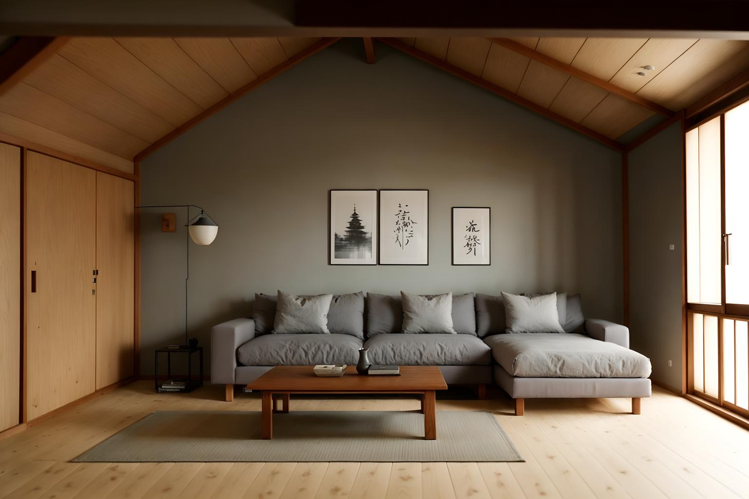 zen-style (attic interior) . with simple furniture and japanese interior and calm and neutral colors and simplicity and serenity and harmony and mimimalist and asian zen interior and japanese minimalist interior. . cinematic photo, highly detailed, cinematic lighting, ultra-detailed, ultrarealistic, photorealism, 8k. zen interior design style. masterpiece, cinematic light, ultrarealistic+, photorealistic+, 8k, raw photo, realistic, sharp focus on eyes, (symmetrical eyes), (intact eyes), hyperrealistic, highest quality, best quality, , highly detailed, masterpiece, best quality, extremely detailed 8k wallpaper, masterpiece, best quality, ultra-detailed, best shadow, detailed background, detailed face, detailed eyes, high contrast, best illumination, detailed face, dulux, caustic, dynamic angle, detailed glow. dramatic lighting. highly detailed, insanely detailed hair, symmetrical, intricate details, professionally retouched, 8k high definition. strong bokeh. award winning photo.