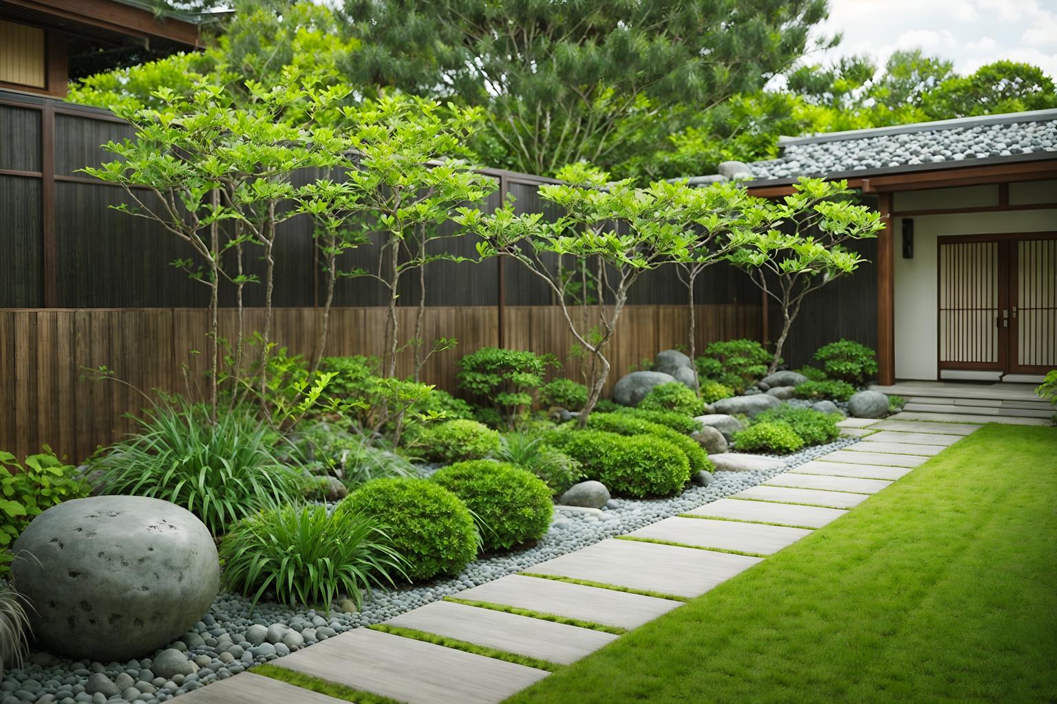zen-style designed (outdoor garden ) with garden plants and grass and garden tree and garden plants. . with japanese minimalist and asian and serenity and harmony and calm and neutral colors and japanese minimalist and clutter free and asian zen and clean lines. . cinematic photo, highly detailed, cinematic lighting, ultra-detailed, ultrarealistic, photorealism, 8k. zen design style. masterpiece, cinematic light, ultrarealistic+, photorealistic+, 8k, raw photo, realistic, sharp focus on eyes, (symmetrical eyes), (intact eyes), hyperrealistic, highest quality, best quality, , highly detailed, masterpiece, best quality, extremely detailed 8k wallpaper, masterpiece, best quality, ultra-detailed, best shadow, detailed background, detailed face, detailed eyes, high contrast, best illumination, detailed face, dulux, caustic, dynamic angle, detailed glow. dramatic lighting. highly detailed, insanely detailed hair, symmetrical, intricate details, professionally retouched, 8k high definition. strong bokeh. award winning photo.