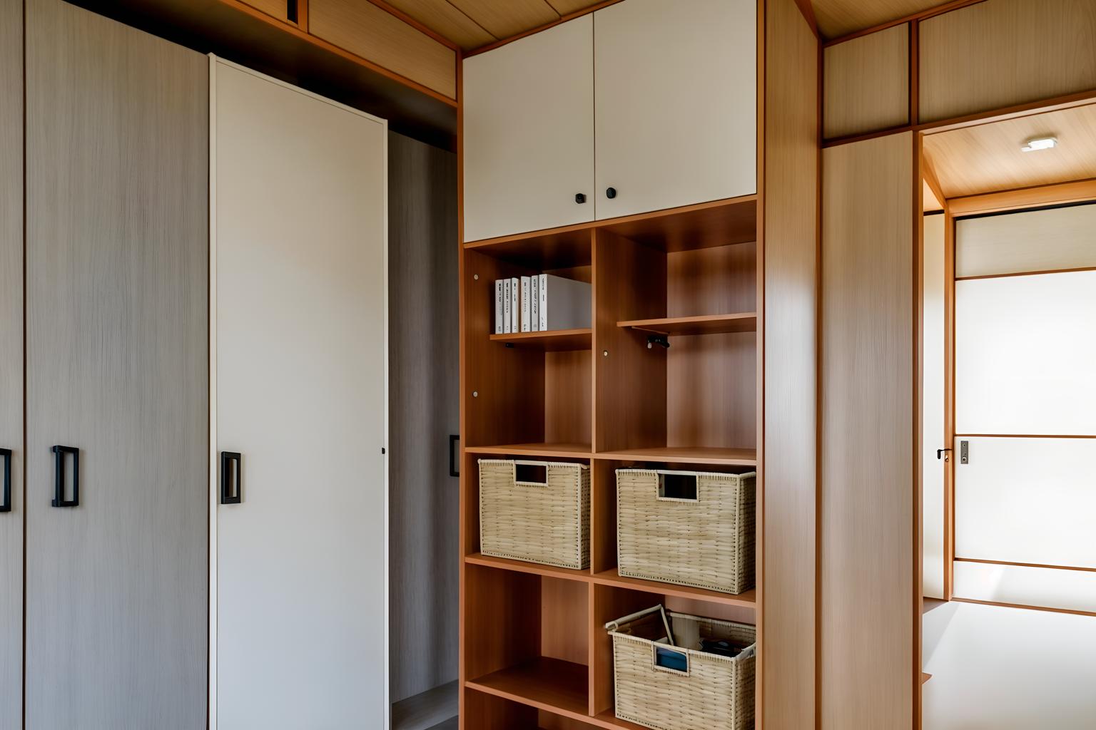 zen-style (drop zone interior) with storage baskets and shelves for shoes and cabinets and lockers and wall hooks for coats and storage drawers and cubbies and high up storage. . with japanese minimalist interior and japanese minimalist interior and simplicity and clean lines and natural light and serenity and harmony and asian zen interior and asian interior. . cinematic photo, highly detailed, cinematic lighting, ultra-detailed, ultrarealistic, photorealism, 8k. zen interior design style. masterpiece, cinematic light, ultrarealistic+, photorealistic+, 8k, raw photo, realistic, sharp focus on eyes, (symmetrical eyes), (intact eyes), hyperrealistic, highest quality, best quality, , highly detailed, masterpiece, best quality, extremely detailed 8k wallpaper, masterpiece, best quality, ultra-detailed, best shadow, detailed background, detailed face, detailed eyes, high contrast, best illumination, detailed face, dulux, caustic, dynamic angle, detailed glow. dramatic lighting. highly detailed, insanely detailed hair, symmetrical, intricate details, professionally retouched, 8k high definition. strong bokeh. award winning photo.