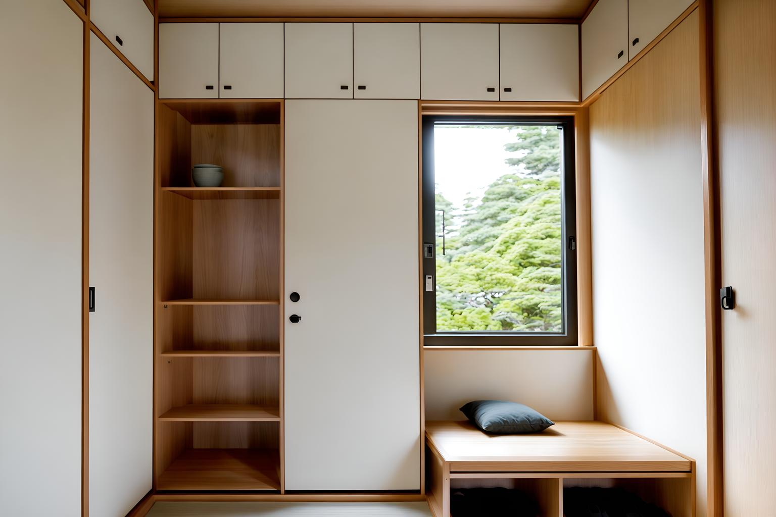 zen-style (drop zone interior) with storage baskets and shelves for shoes and cabinets and lockers and wall hooks for coats and storage drawers and cubbies and high up storage. . with japanese minimalist interior and japanese minimalist interior and simplicity and clean lines and natural light and serenity and harmony and asian zen interior and asian interior. . cinematic photo, highly detailed, cinematic lighting, ultra-detailed, ultrarealistic, photorealism, 8k. zen interior design style. masterpiece, cinematic light, ultrarealistic+, photorealistic+, 8k, raw photo, realistic, sharp focus on eyes, (symmetrical eyes), (intact eyes), hyperrealistic, highest quality, best quality, , highly detailed, masterpiece, best quality, extremely detailed 8k wallpaper, masterpiece, best quality, ultra-detailed, best shadow, detailed background, detailed face, detailed eyes, high contrast, best illumination, detailed face, dulux, caustic, dynamic angle, detailed glow. dramatic lighting. highly detailed, insanely detailed hair, symmetrical, intricate details, professionally retouched, 8k high definition. strong bokeh. award winning photo.