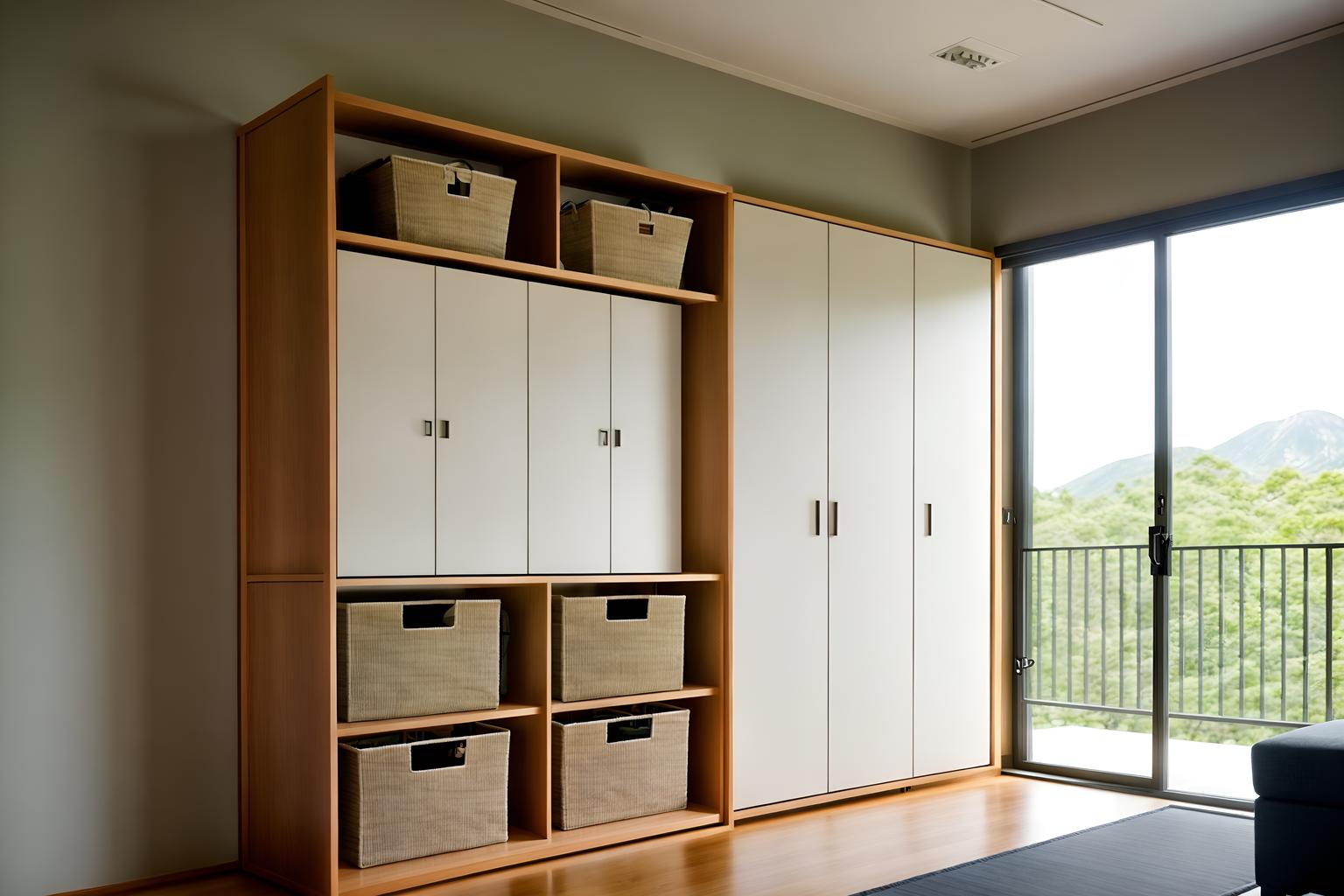 zen-style (drop zone interior) with storage baskets and shelves for shoes and cabinets and lockers and wall hooks for coats and storage drawers and cubbies and high up storage. . with japanese minimalist interior and japanese minimalist interior and simplicity and clean lines and natural light and serenity and harmony and asian zen interior and asian interior. . cinematic photo, highly detailed, cinematic lighting, ultra-detailed, ultrarealistic, photorealism, 8k. zen interior design style. masterpiece, cinematic light, ultrarealistic+, photorealistic+, 8k, raw photo, realistic, sharp focus on eyes, (symmetrical eyes), (intact eyes), hyperrealistic, highest quality, best quality, , highly detailed, masterpiece, best quality, extremely detailed 8k wallpaper, masterpiece, best quality, ultra-detailed, best shadow, detailed background, detailed face, detailed eyes, high contrast, best illumination, detailed face, dulux, caustic, dynamic angle, detailed glow. dramatic lighting. highly detailed, insanely detailed hair, symmetrical, intricate details, professionally retouched, 8k high definition. strong bokeh. award winning photo.