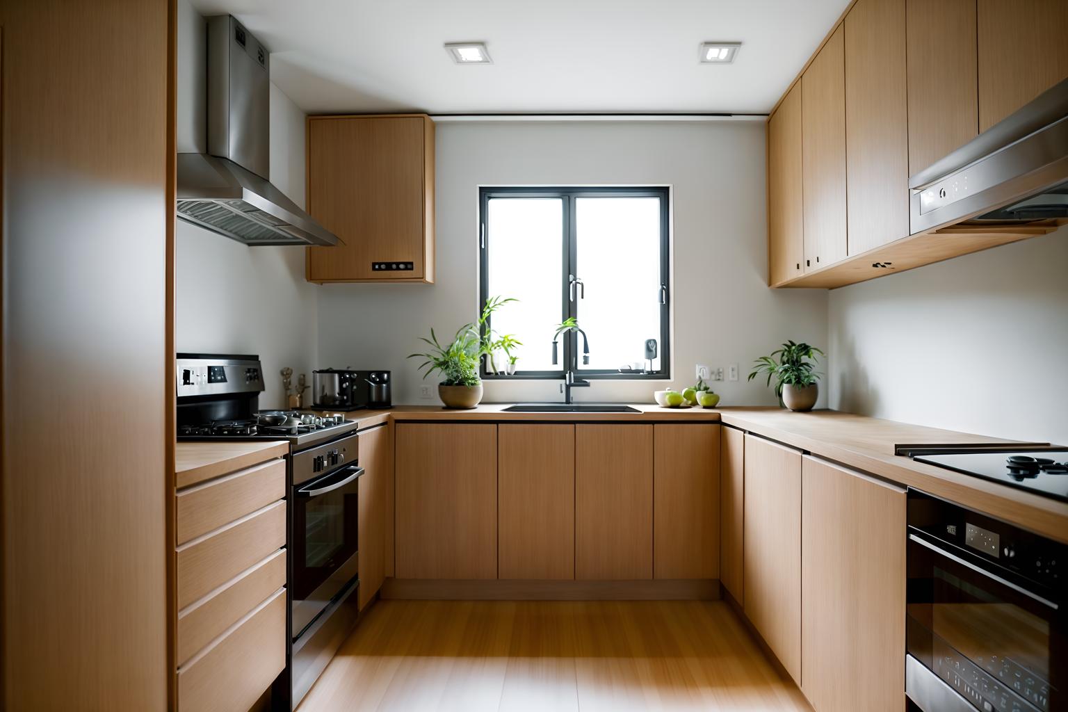 zen-style (kitchen interior) with stove and sink and worktops and plant and kitchen cabinets and refrigerator and stove. . with japanese minimalist interior and asian zen interior and calm and neutral colors and japanese minimalist interior and simplicity and simple furniture and japanese interior and asian zen interior. . cinematic photo, highly detailed, cinematic lighting, ultra-detailed, ultrarealistic, photorealism, 8k. zen interior design style. masterpiece, cinematic light, ultrarealistic+, photorealistic+, 8k, raw photo, realistic, sharp focus on eyes, (symmetrical eyes), (intact eyes), hyperrealistic, highest quality, best quality, , highly detailed, masterpiece, best quality, extremely detailed 8k wallpaper, masterpiece, best quality, ultra-detailed, best shadow, detailed background, detailed face, detailed eyes, high contrast, best illumination, detailed face, dulux, caustic, dynamic angle, detailed glow. dramatic lighting. highly detailed, insanely detailed hair, symmetrical, intricate details, professionally retouched, 8k high definition. strong bokeh. award winning photo.