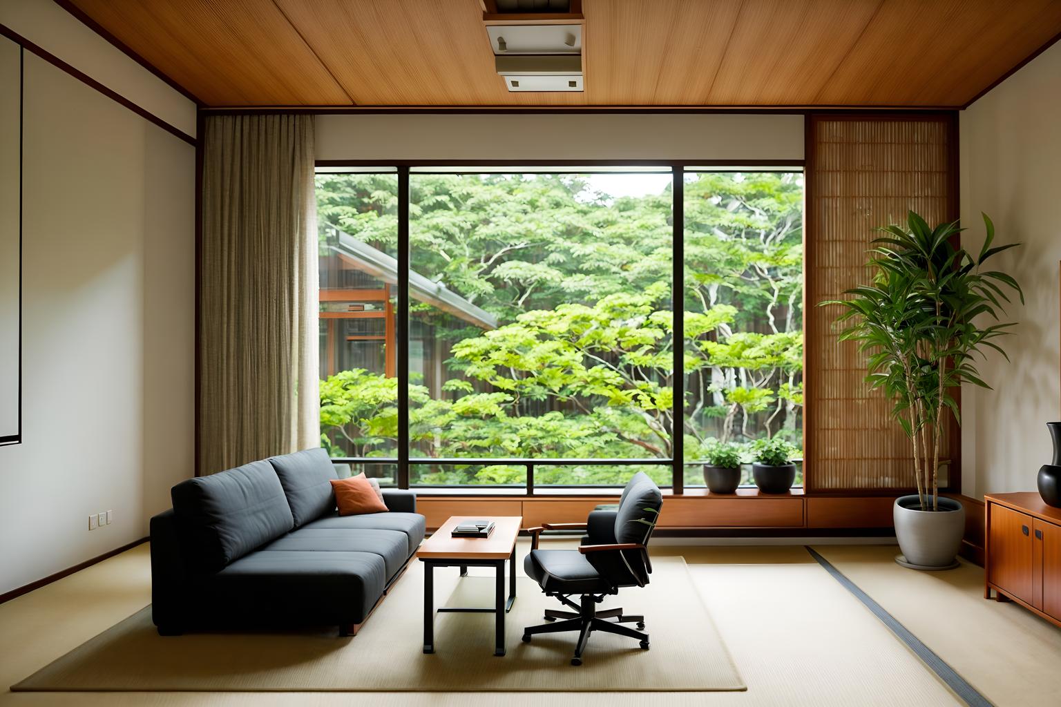 zen-style (office interior) with seating area with sofa and plants and desk lamps and office chairs and lounge chairs and office desks and computer desks and windows. . with natural light and natural textures and clean lines and asian zen interior and asian zen interior and asian interior and japanese minimalist interior and simple furniture. . cinematic photo, highly detailed, cinematic lighting, ultra-detailed, ultrarealistic, photorealism, 8k. zen interior design style. masterpiece, cinematic light, ultrarealistic+, photorealistic+, 8k, raw photo, realistic, sharp focus on eyes, (symmetrical eyes), (intact eyes), hyperrealistic, highest quality, best quality, , highly detailed, masterpiece, best quality, extremely detailed 8k wallpaper, masterpiece, best quality, ultra-detailed, best shadow, detailed background, detailed face, detailed eyes, high contrast, best illumination, detailed face, dulux, caustic, dynamic angle, detailed glow. dramatic lighting. highly detailed, insanely detailed hair, symmetrical, intricate details, professionally retouched, 8k high definition. strong bokeh. award winning photo.