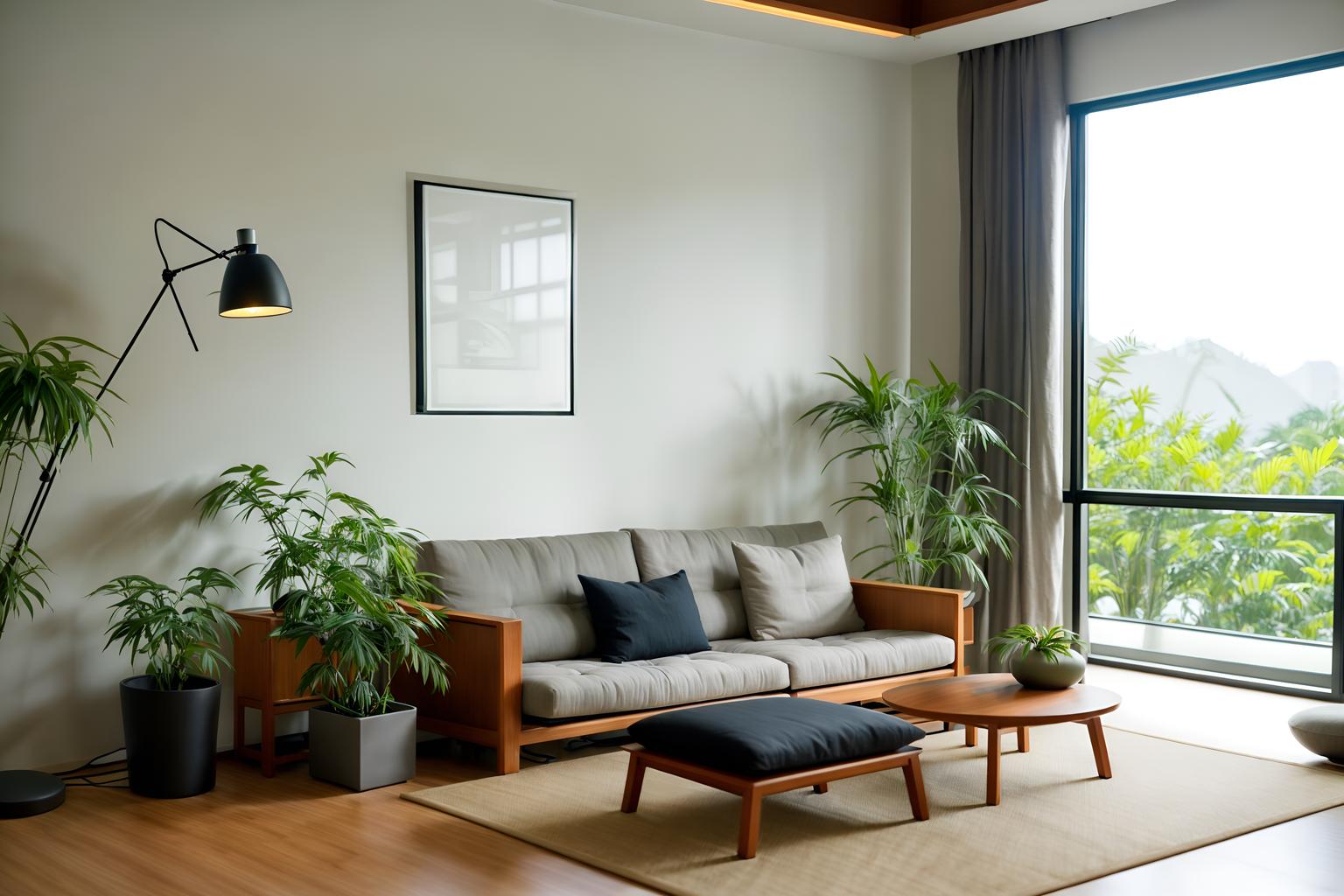 zen-style (office interior) with seating area with sofa and plants and desk lamps and office chairs and lounge chairs and office desks and computer desks and windows. . with natural light and natural textures and clean lines and asian zen interior and asian zen interior and asian interior and japanese minimalist interior and simple furniture. . cinematic photo, highly detailed, cinematic lighting, ultra-detailed, ultrarealistic, photorealism, 8k. zen interior design style. masterpiece, cinematic light, ultrarealistic+, photorealistic+, 8k, raw photo, realistic, sharp focus on eyes, (symmetrical eyes), (intact eyes), hyperrealistic, highest quality, best quality, , highly detailed, masterpiece, best quality, extremely detailed 8k wallpaper, masterpiece, best quality, ultra-detailed, best shadow, detailed background, detailed face, detailed eyes, high contrast, best illumination, detailed face, dulux, caustic, dynamic angle, detailed glow. dramatic lighting. highly detailed, insanely detailed hair, symmetrical, intricate details, professionally retouched, 8k high definition. strong bokeh. award winning photo.