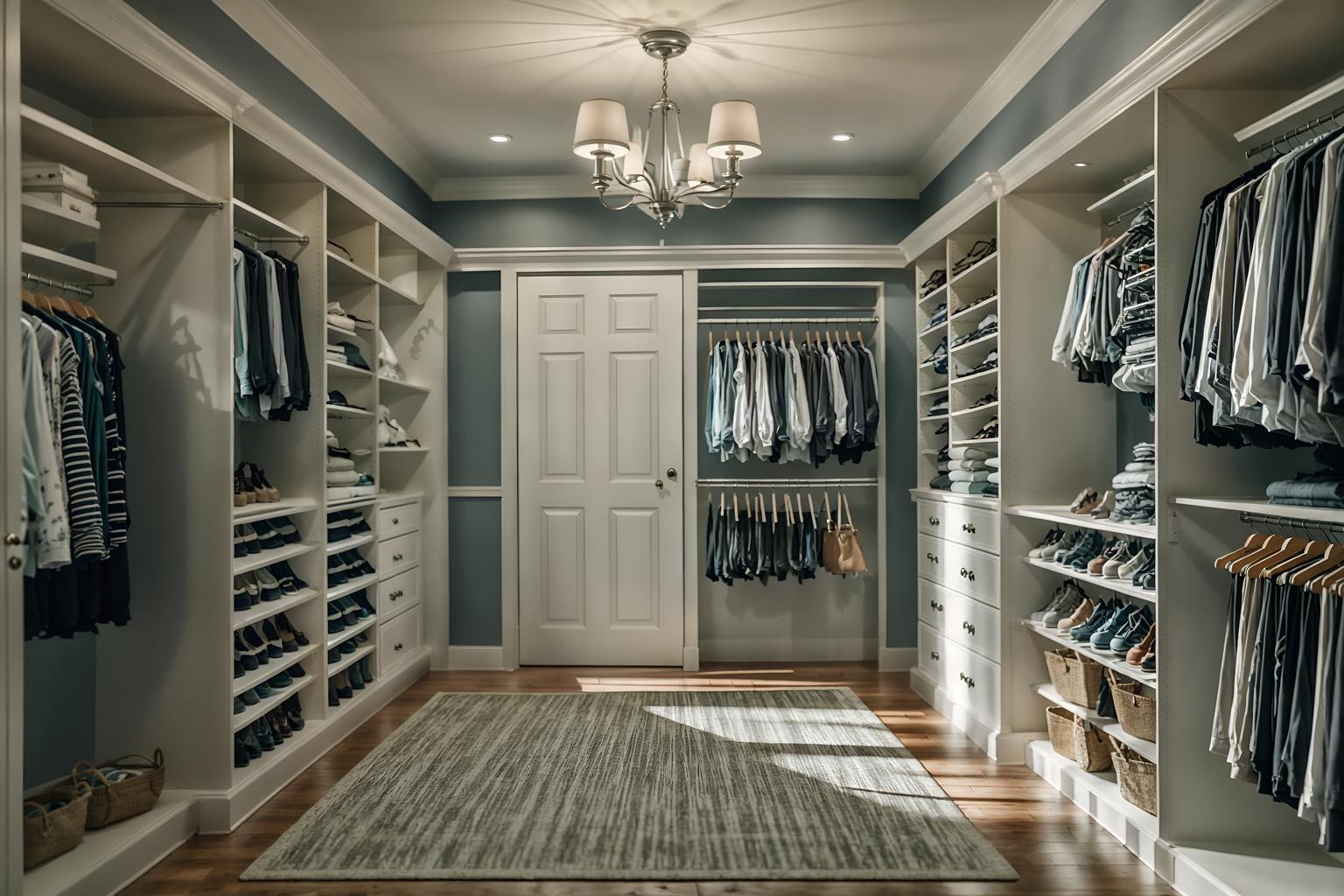 coastal-style (walk in closet interior) . with . . cinematic photo, highly detailed, cinematic lighting, ultra-detailed, ultrarealistic, photorealism, 8k. coastal interior design style. masterpiece, cinematic light, ultrarealistic+, photorealistic+, 8k, raw photo, realistic, sharp focus on eyes, (symmetrical eyes), (intact eyes), hyperrealistic, highest quality, best quality, , highly detailed, masterpiece, best quality, extremely detailed 8k wallpaper, masterpiece, best quality, ultra-detailed, best shadow, detailed background, detailed face, detailed eyes, high contrast, best illumination, detailed face, dulux, caustic, dynamic angle, detailed glow. dramatic lighting. highly detailed, insanely detailed hair, symmetrical, intricate details, professionally retouched, 8k high definition. strong bokeh. award winning photo.