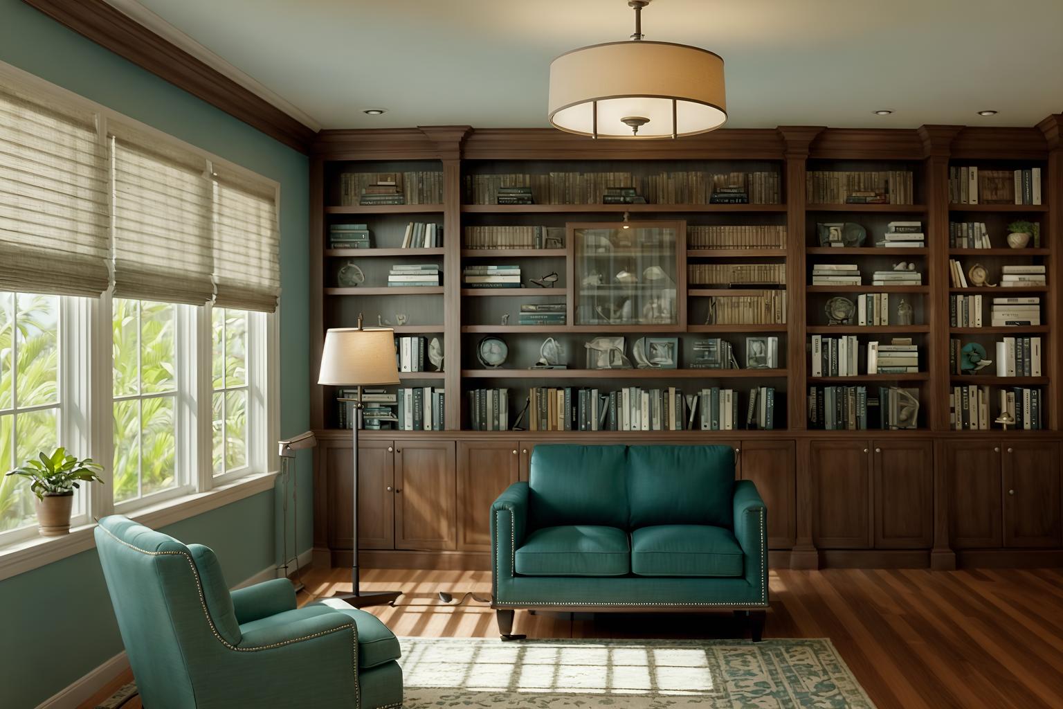 coastal-style (study room interior) with bookshelves and office chair and desk lamp and writing desk and cabinets and lounge chair and plant and bookshelves. . with . . cinematic photo, highly detailed, cinematic lighting, ultra-detailed, ultrarealistic, photorealism, 8k. coastal interior design style. masterpiece, cinematic light, ultrarealistic+, photorealistic+, 8k, raw photo, realistic, sharp focus on eyes, (symmetrical eyes), (intact eyes), hyperrealistic, highest quality, best quality, , highly detailed, masterpiece, best quality, extremely detailed 8k wallpaper, masterpiece, best quality, ultra-detailed, best shadow, detailed background, detailed face, detailed eyes, high contrast, best illumination, detailed face, dulux, caustic, dynamic angle, detailed glow. dramatic lighting. highly detailed, insanely detailed hair, symmetrical, intricate details, professionally retouched, 8k high definition. strong bokeh. award winning photo.