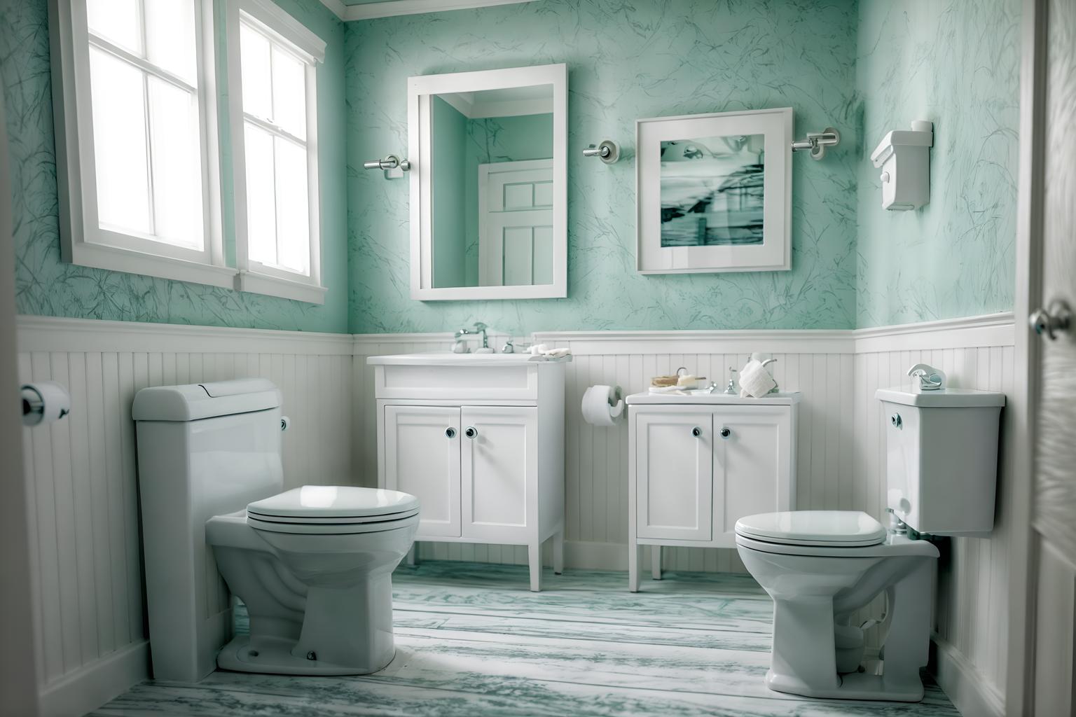 coastal-style (toilet interior) with sink with tap and toilet paper hanger and toilet with toilet seat up and sink with tap. . with . . cinematic photo, highly detailed, cinematic lighting, ultra-detailed, ultrarealistic, photorealism, 8k. coastal interior design style. masterpiece, cinematic light, ultrarealistic+, photorealistic+, 8k, raw photo, realistic, sharp focus on eyes, (symmetrical eyes), (intact eyes), hyperrealistic, highest quality, best quality, , highly detailed, masterpiece, best quality, extremely detailed 8k wallpaper, masterpiece, best quality, ultra-detailed, best shadow, detailed background, detailed face, detailed eyes, high contrast, best illumination, detailed face, dulux, caustic, dynamic angle, detailed glow. dramatic lighting. highly detailed, insanely detailed hair, symmetrical, intricate details, professionally retouched, 8k high definition. strong bokeh. award winning photo.