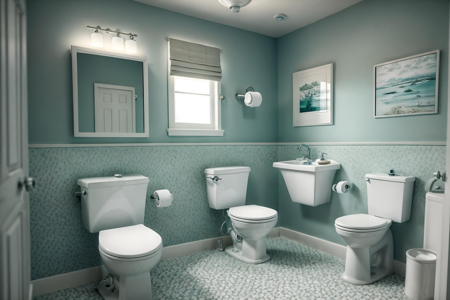 coastal-style (toilet interior) with sink with tap and toilet paper hanger and toilet with toilet seat up and sink with tap. . with . . cinematic photo, highly detailed, cinematic lighting, ultra-detailed, ultrarealistic, photorealism, 8k. coastal interior design style. masterpiece, cinematic light, ultrarealistic+, photorealistic+, 8k, raw photo, realistic, sharp focus on eyes, (symmetrical eyes), (intact eyes), hyperrealistic, highest quality, best quality, , highly detailed, masterpiece, best quality, extremely detailed 8k wallpaper, masterpiece, best quality, ultra-detailed, best shadow, detailed background, detailed face, detailed eyes, high contrast, best illumination, detailed face, dulux, caustic, dynamic angle, detailed glow. dramatic lighting. highly detailed, insanely detailed hair, symmetrical, intricate details, professionally retouched, 8k high definition. strong bokeh. award winning photo.