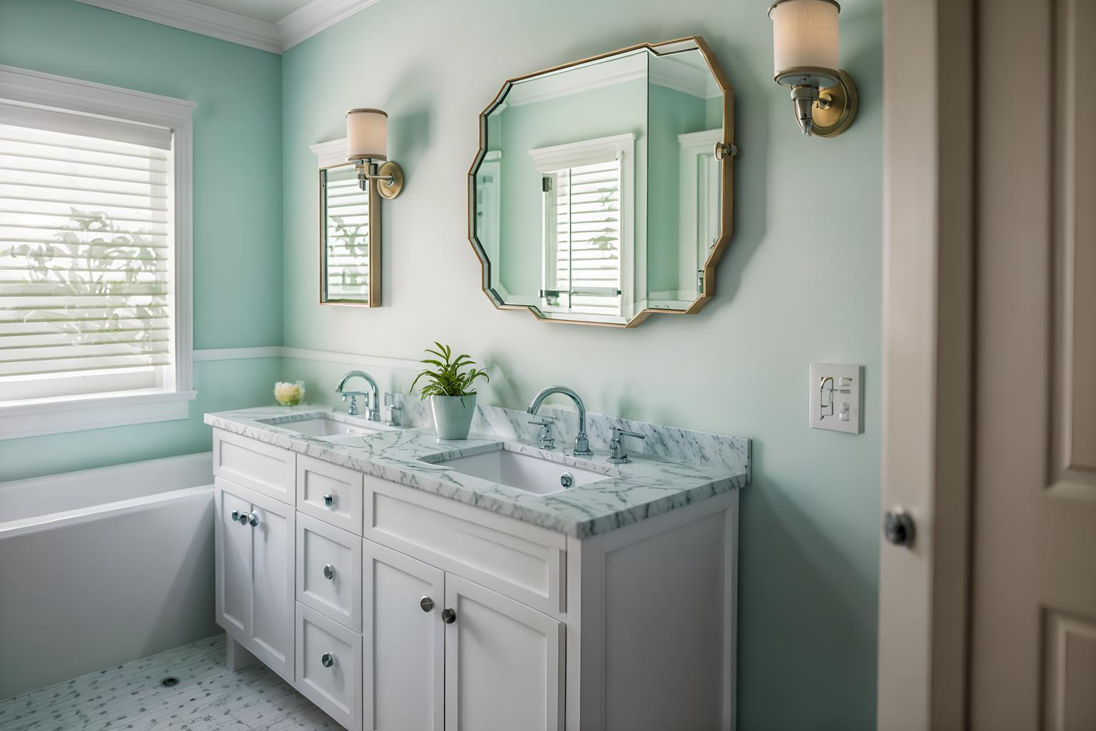 coastal-style (hotel bathroom interior) with bathroom sink with faucet and bathroom cabinet and waste basket and shower and bath towel and toilet seat and plant and mirror. . with . . cinematic photo, highly detailed, cinematic lighting, ultra-detailed, ultrarealistic, photorealism, 8k. coastal interior design style. masterpiece, cinematic light, ultrarealistic+, photorealistic+, 8k, raw photo, realistic, sharp focus on eyes, (symmetrical eyes), (intact eyes), hyperrealistic, highest quality, best quality, , highly detailed, masterpiece, best quality, extremely detailed 8k wallpaper, masterpiece, best quality, ultra-detailed, best shadow, detailed background, detailed face, detailed eyes, high contrast, best illumination, detailed face, dulux, caustic, dynamic angle, detailed glow. dramatic lighting. highly detailed, insanely detailed hair, symmetrical, intricate details, professionally retouched, 8k high definition. strong bokeh. award winning photo.