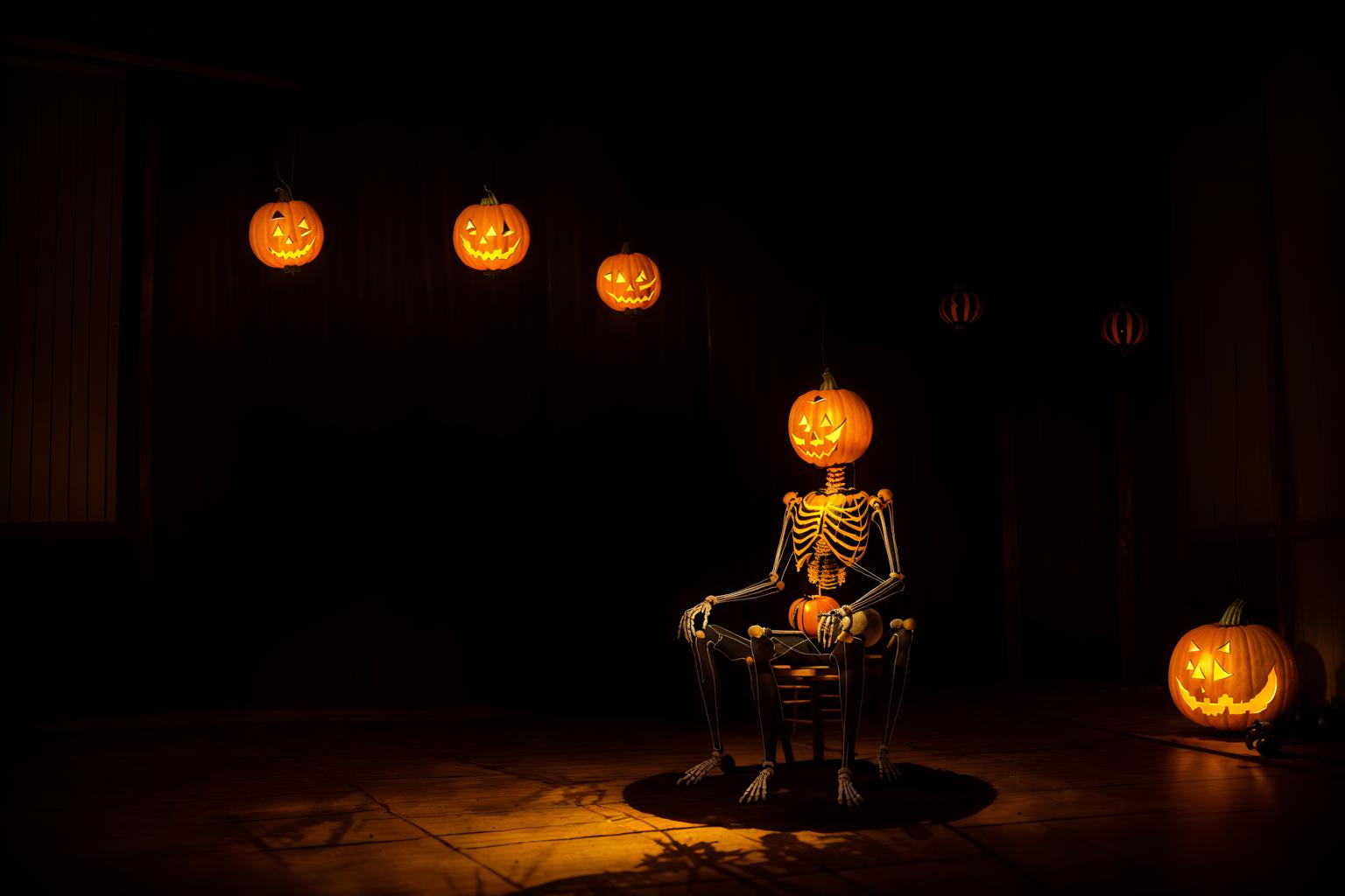 halloween-style (onsen interior) . with cobwebs and yellow black balloons and lanterns and glowing pumpkins and cobwebs and lanterns and skeletons sitting and standing and spiderwebs. . cinematic photo, highly detailed, cinematic lighting, ultra-detailed, ultrarealistic, photorealism, 8k. halloween interior design style. masterpiece, cinematic light, ultrarealistic+, photorealistic+, 8k, raw photo, realistic, sharp focus on eyes, (symmetrical eyes), (intact eyes), hyperrealistic, highest quality, best quality, , highly detailed, masterpiece, best quality, extremely detailed 8k wallpaper, masterpiece, best quality, ultra-detailed, best shadow, detailed background, detailed face, detailed eyes, high contrast, best illumination, detailed face, dulux, caustic, dynamic angle, detailed glow. dramatic lighting. highly detailed, insanely detailed hair, symmetrical, intricate details, professionally retouched, 8k high definition. strong bokeh. award winning photo.