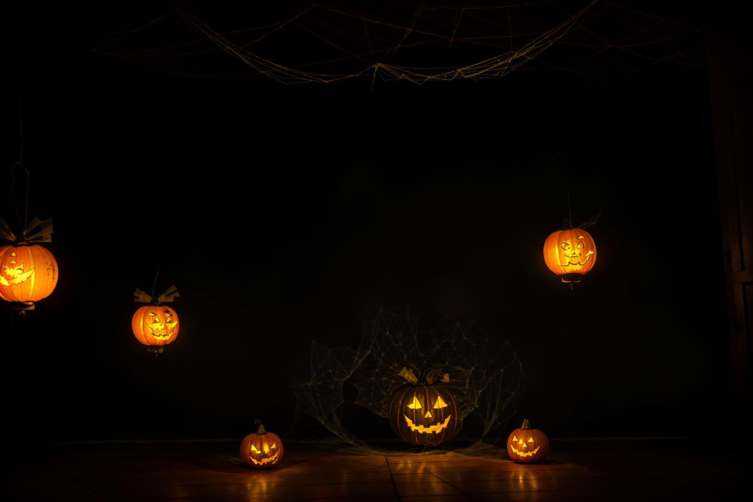 halloween-style (onsen interior) . with cobwebs and yellow black balloons and lanterns and glowing pumpkins and cobwebs and lanterns and skeletons sitting and standing and spiderwebs. . cinematic photo, highly detailed, cinematic lighting, ultra-detailed, ultrarealistic, photorealism, 8k. halloween interior design style. masterpiece, cinematic light, ultrarealistic+, photorealistic+, 8k, raw photo, realistic, sharp focus on eyes, (symmetrical eyes), (intact eyes), hyperrealistic, highest quality, best quality, , highly detailed, masterpiece, best quality, extremely detailed 8k wallpaper, masterpiece, best quality, ultra-detailed, best shadow, detailed background, detailed face, detailed eyes, high contrast, best illumination, detailed face, dulux, caustic, dynamic angle, detailed glow. dramatic lighting. highly detailed, insanely detailed hair, symmetrical, intricate details, professionally retouched, 8k high definition. strong bokeh. award winning photo.