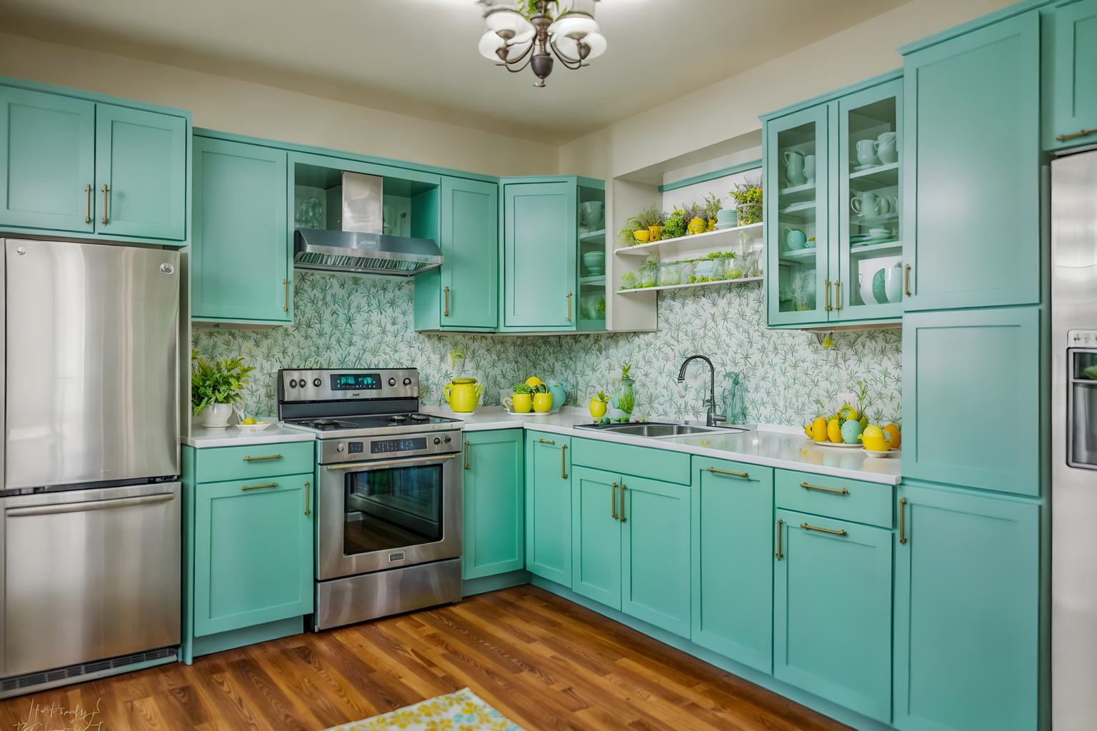 easter-style (kitchen living combo interior) with refrigerator and furniture and occasional tables and kitchen cabinets and plant and sink and plant and sofa. . with easter decorations and spring decorations and flowers on table and colorful easter eggs and light blue colors and easter decorations. . cinematic photo, highly detailed, cinematic lighting, ultra-detailed, ultrarealistic, photorealism, 8k. easter interior design style. masterpiece, cinematic light, ultrarealistic+, photorealistic+, 8k, raw photo, realistic, sharp focus on eyes, (symmetrical eyes), (intact eyes), hyperrealistic, highest quality, best quality, , highly detailed, masterpiece, best quality, extremely detailed 8k wallpaper, masterpiece, best quality, ultra-detailed, best shadow, detailed background, detailed face, detailed eyes, high contrast, best illumination, detailed face, dulux, caustic, dynamic angle, detailed glow. dramatic lighting. highly detailed, insanely detailed hair, symmetrical, intricate details, professionally retouched, 8k high definition. strong bokeh. award winning photo.