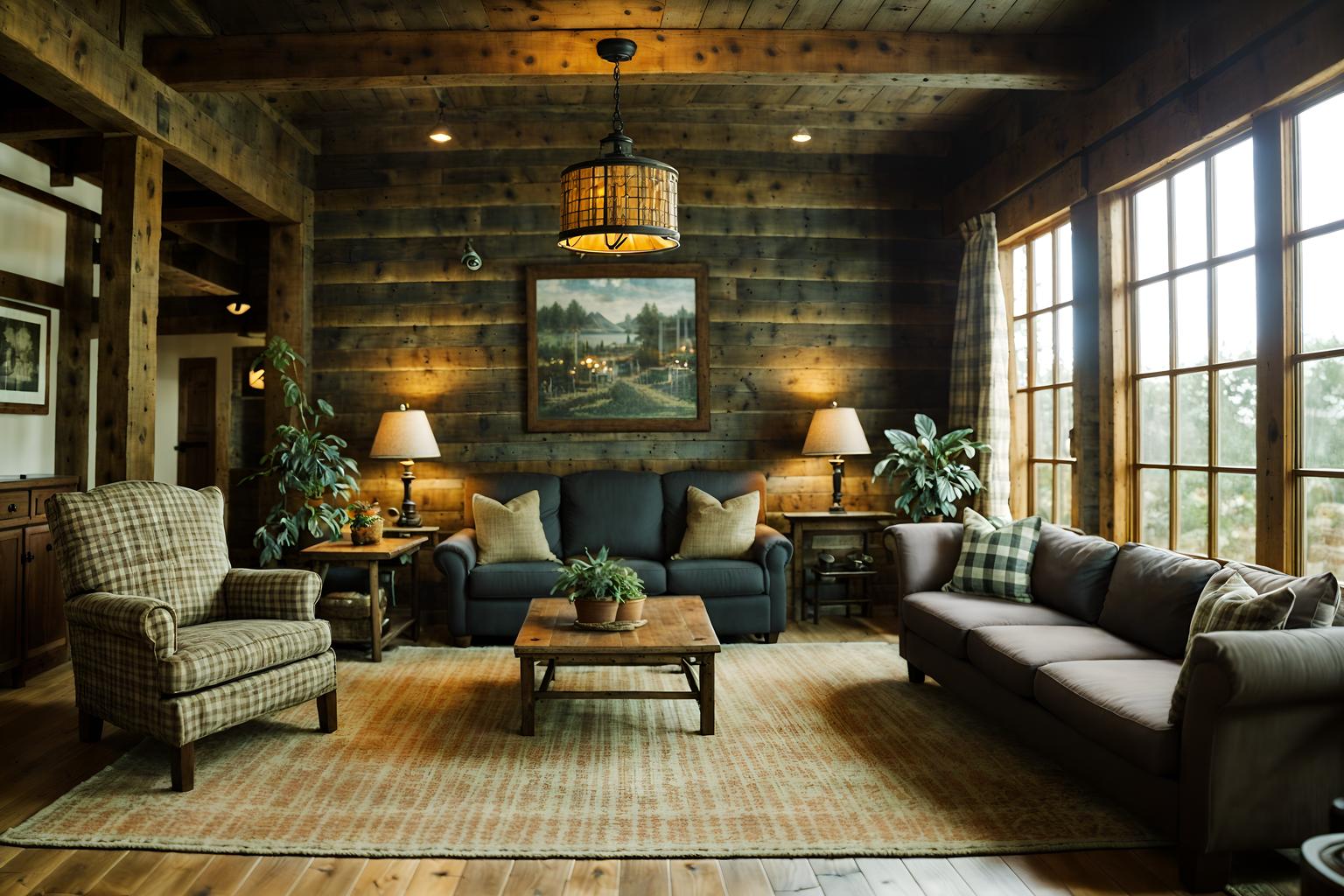 cottagecore-style (hotel lobby interior) with check in desk and sofas and rug and coffee tables and plant and lounge chairs and hanging lamps and furniture. . with rustic and cottage style and traditional and muted colors and natural and earthy and organic and country style. . cinematic photo, highly detailed, cinematic lighting, ultra-detailed, ultrarealistic, photorealism, 8k. cottagecore interior design style. masterpiece, cinematic light, ultrarealistic+, photorealistic+, 8k, raw photo, realistic, sharp focus on eyes, (symmetrical eyes), (intact eyes), hyperrealistic, highest quality, best quality, , highly detailed, masterpiece, best quality, extremely detailed 8k wallpaper, masterpiece, best quality, ultra-detailed, best shadow, detailed background, detailed face, detailed eyes, high contrast, best illumination, detailed face, dulux, caustic, dynamic angle, detailed glow. dramatic lighting. highly detailed, insanely detailed hair, symmetrical, intricate details, professionally retouched, 8k high definition. strong bokeh. award winning photo.