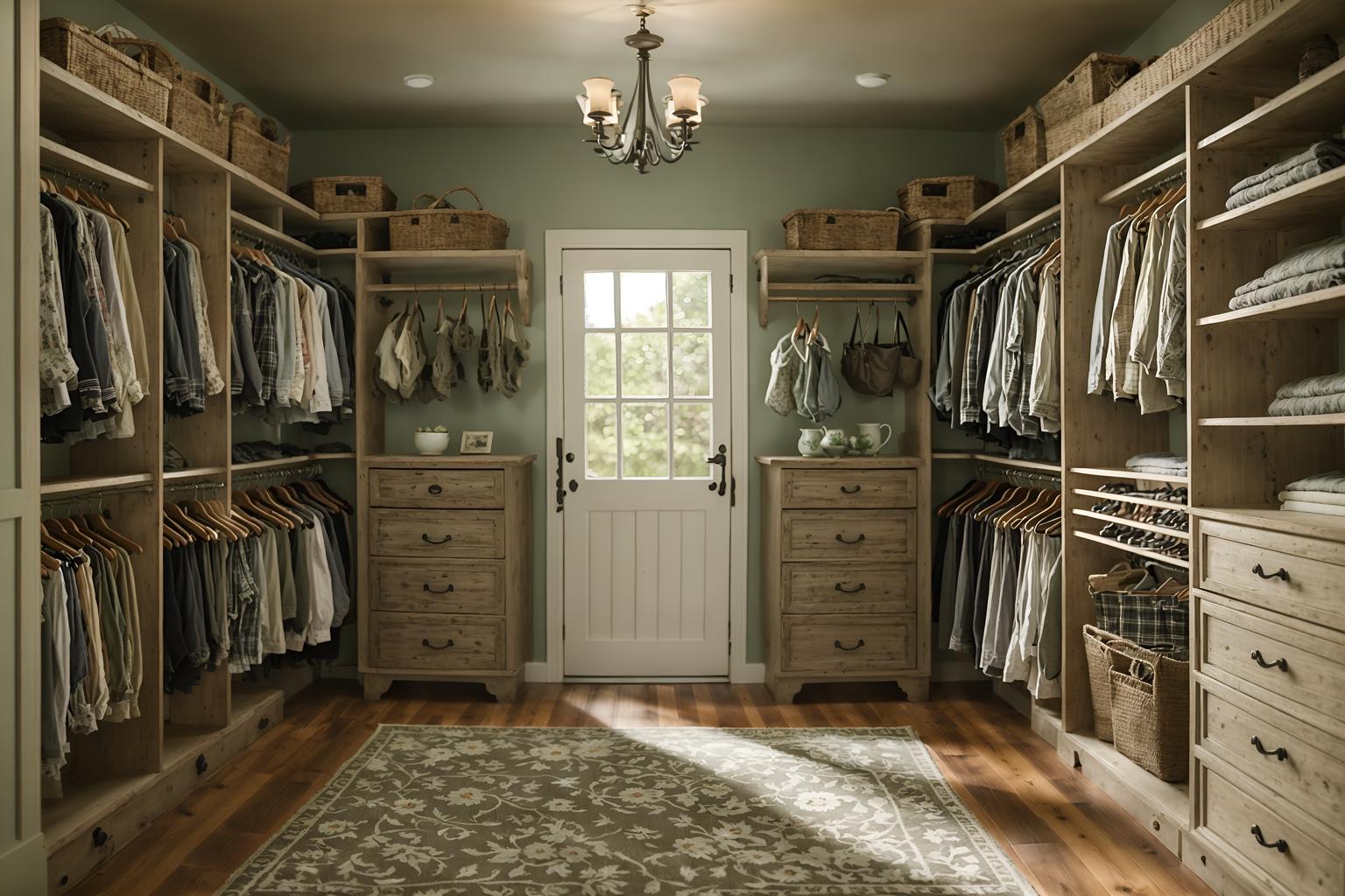 cottagecore-style (walk in closet interior) . with cottage style and country style and muted colors and natural and rustic and organic and earthy and floral patterns. . cinematic photo, highly detailed, cinematic lighting, ultra-detailed, ultrarealistic, photorealism, 8k. cottagecore interior design style. masterpiece, cinematic light, ultrarealistic+, photorealistic+, 8k, raw photo, realistic, sharp focus on eyes, (symmetrical eyes), (intact eyes), hyperrealistic, highest quality, best quality, , highly detailed, masterpiece, best quality, extremely detailed 8k wallpaper, masterpiece, best quality, ultra-detailed, best shadow, detailed background, detailed face, detailed eyes, high contrast, best illumination, detailed face, dulux, caustic, dynamic angle, detailed glow. dramatic lighting. highly detailed, insanely detailed hair, symmetrical, intricate details, professionally retouched, 8k high definition. strong bokeh. award winning photo.