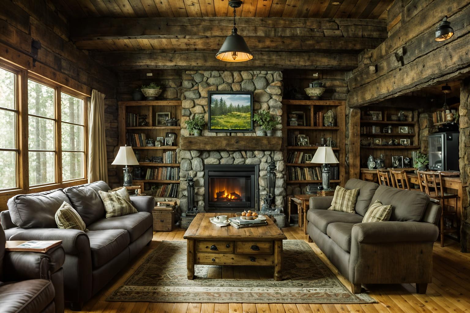 cottagecore-style (living room interior) with televisions and coffee tables and occasional tables and chairs and electric lamps and plant and bookshelves and furniture. . with cottage style and traditional and natural and rustic and earthy and muted colors and country style and organic. . cinematic photo, highly detailed, cinematic lighting, ultra-detailed, ultrarealistic, photorealism, 8k. cottagecore interior design style. masterpiece, cinematic light, ultrarealistic+, photorealistic+, 8k, raw photo, realistic, sharp focus on eyes, (symmetrical eyes), (intact eyes), hyperrealistic, highest quality, best quality, , highly detailed, masterpiece, best quality, extremely detailed 8k wallpaper, masterpiece, best quality, ultra-detailed, best shadow, detailed background, detailed face, detailed eyes, high contrast, best illumination, detailed face, dulux, caustic, dynamic angle, detailed glow. dramatic lighting. highly detailed, insanely detailed hair, symmetrical, intricate details, professionally retouched, 8k high definition. strong bokeh. award winning photo.