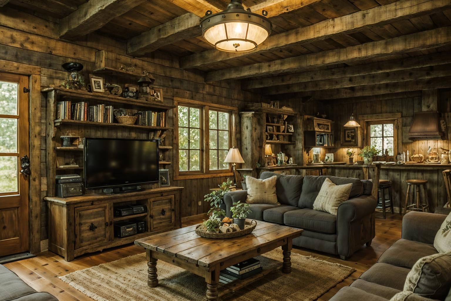 cottagecore-style (living room interior) with televisions and coffee tables and occasional tables and chairs and electric lamps and plant and bookshelves and furniture. . with cottage style and traditional and natural and rustic and earthy and muted colors and country style and organic. . cinematic photo, highly detailed, cinematic lighting, ultra-detailed, ultrarealistic, photorealism, 8k. cottagecore interior design style. masterpiece, cinematic light, ultrarealistic+, photorealistic+, 8k, raw photo, realistic, sharp focus on eyes, (symmetrical eyes), (intact eyes), hyperrealistic, highest quality, best quality, , highly detailed, masterpiece, best quality, extremely detailed 8k wallpaper, masterpiece, best quality, ultra-detailed, best shadow, detailed background, detailed face, detailed eyes, high contrast, best illumination, detailed face, dulux, caustic, dynamic angle, detailed glow. dramatic lighting. highly detailed, insanely detailed hair, symmetrical, intricate details, professionally retouched, 8k high definition. strong bokeh. award winning photo.