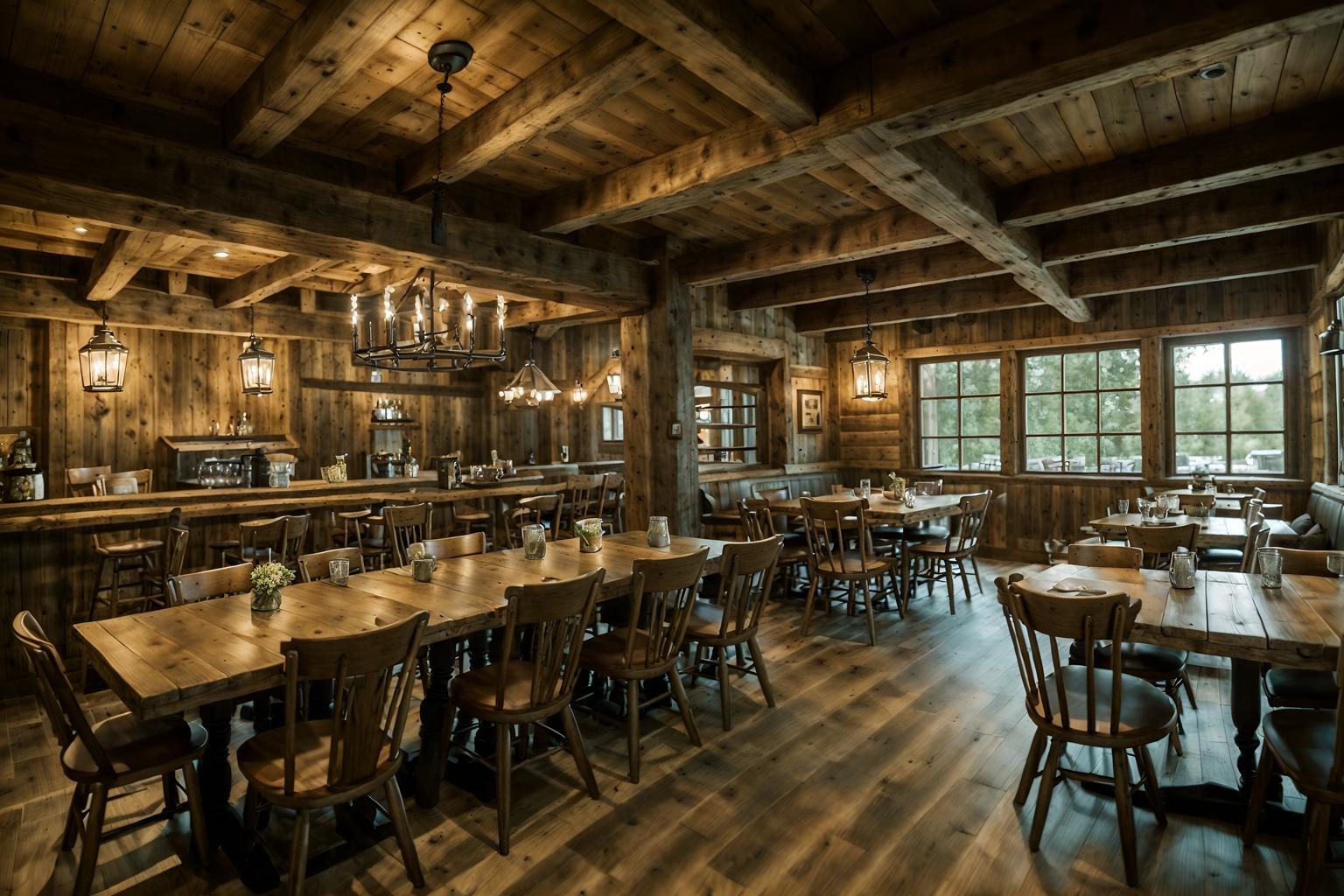 cottagecore-style (restaurant interior) with restaurant chairs and restaurant decor and restaurant bar and restaurant dining tables and restaurant chairs. . with rustic and earthy and traditional and cottage style and country style and organic and muted colors and natural. . cinematic photo, highly detailed, cinematic lighting, ultra-detailed, ultrarealistic, photorealism, 8k. cottagecore interior design style. masterpiece, cinematic light, ultrarealistic+, photorealistic+, 8k, raw photo, realistic, sharp focus on eyes, (symmetrical eyes), (intact eyes), hyperrealistic, highest quality, best quality, , highly detailed, masterpiece, best quality, extremely detailed 8k wallpaper, masterpiece, best quality, ultra-detailed, best shadow, detailed background, detailed face, detailed eyes, high contrast, best illumination, detailed face, dulux, caustic, dynamic angle, detailed glow. dramatic lighting. highly detailed, insanely detailed hair, symmetrical, intricate details, professionally retouched, 8k high definition. strong bokeh. award winning photo.