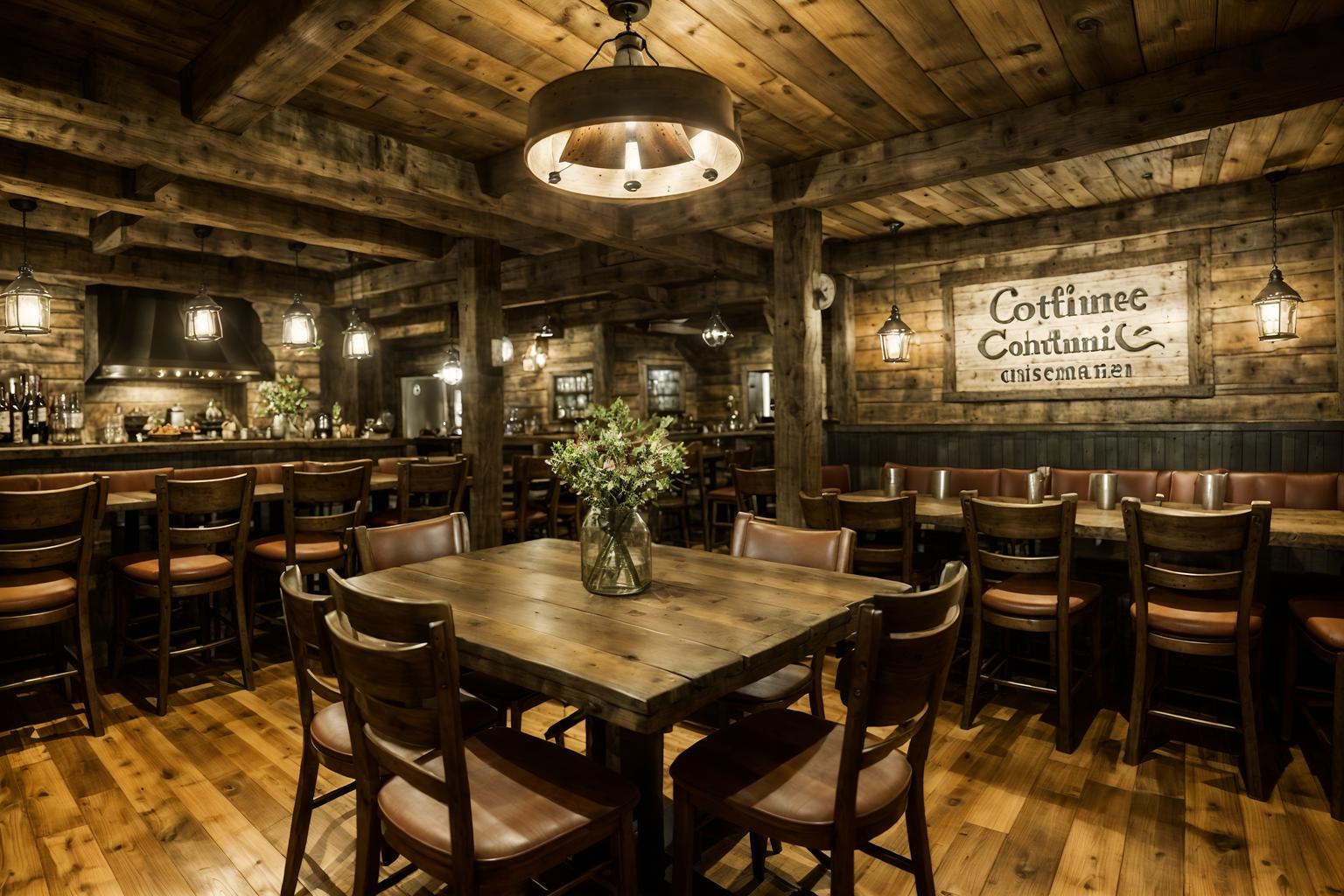 cottagecore-style (restaurant interior) with restaurant chairs and restaurant decor and restaurant bar and restaurant dining tables and restaurant chairs. . with rustic and earthy and traditional and cottage style and country style and organic and muted colors and natural. . cinematic photo, highly detailed, cinematic lighting, ultra-detailed, ultrarealistic, photorealism, 8k. cottagecore interior design style. masterpiece, cinematic light, ultrarealistic+, photorealistic+, 8k, raw photo, realistic, sharp focus on eyes, (symmetrical eyes), (intact eyes), hyperrealistic, highest quality, best quality, , highly detailed, masterpiece, best quality, extremely detailed 8k wallpaper, masterpiece, best quality, ultra-detailed, best shadow, detailed background, detailed face, detailed eyes, high contrast, best illumination, detailed face, dulux, caustic, dynamic angle, detailed glow. dramatic lighting. highly detailed, insanely detailed hair, symmetrical, intricate details, professionally retouched, 8k high definition. strong bokeh. award winning photo.