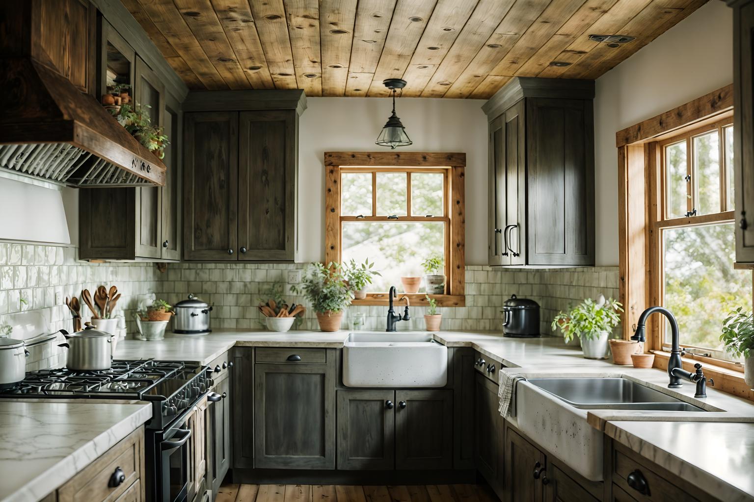 cottagecore-style (kitchen interior) with plant and worktops and refrigerator and sink and kitchen cabinets and stove and plant. . with organic and cottage style and floral patterns and natural and rustic and traditional and muted colors and country style. . cinematic photo, highly detailed, cinematic lighting, ultra-detailed, ultrarealistic, photorealism, 8k. cottagecore interior design style. masterpiece, cinematic light, ultrarealistic+, photorealistic+, 8k, raw photo, realistic, sharp focus on eyes, (symmetrical eyes), (intact eyes), hyperrealistic, highest quality, best quality, , highly detailed, masterpiece, best quality, extremely detailed 8k wallpaper, masterpiece, best quality, ultra-detailed, best shadow, detailed background, detailed face, detailed eyes, high contrast, best illumination, detailed face, dulux, caustic, dynamic angle, detailed glow. dramatic lighting. highly detailed, insanely detailed hair, symmetrical, intricate details, professionally retouched, 8k high definition. strong bokeh. award winning photo.