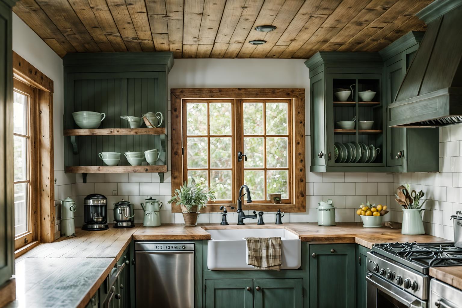 cottagecore-style (kitchen interior) with plant and worktops and refrigerator and sink and kitchen cabinets and stove and plant. . with organic and cottage style and floral patterns and natural and rustic and traditional and muted colors and country style. . cinematic photo, highly detailed, cinematic lighting, ultra-detailed, ultrarealistic, photorealism, 8k. cottagecore interior design style. masterpiece, cinematic light, ultrarealistic+, photorealistic+, 8k, raw photo, realistic, sharp focus on eyes, (symmetrical eyes), (intact eyes), hyperrealistic, highest quality, best quality, , highly detailed, masterpiece, best quality, extremely detailed 8k wallpaper, masterpiece, best quality, ultra-detailed, best shadow, detailed background, detailed face, detailed eyes, high contrast, best illumination, detailed face, dulux, caustic, dynamic angle, detailed glow. dramatic lighting. highly detailed, insanely detailed hair, symmetrical, intricate details, professionally retouched, 8k high definition. strong bokeh. award winning photo.