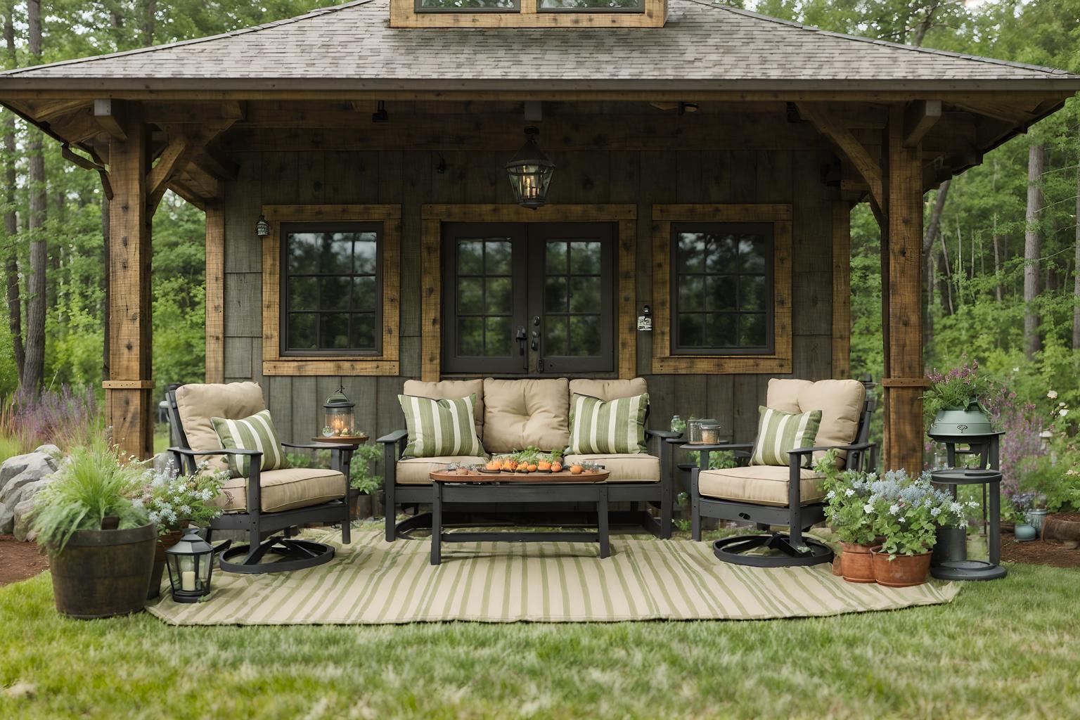 cottagecore-style designed (outdoor patio ) with patio couch with pillows and deck with deck chairs and grass and plant and barbeque or grill and patio couch with pillows. . with cottage style and country style and rustic and earthy and traditional and muted colors and natural and organic. . cinematic photo, highly detailed, cinematic lighting, ultra-detailed, ultrarealistic, photorealism, 8k. cottagecore design style. masterpiece, cinematic light, ultrarealistic+, photorealistic+, 8k, raw photo, realistic, sharp focus on eyes, (symmetrical eyes), (intact eyes), hyperrealistic, highest quality, best quality, , highly detailed, masterpiece, best quality, extremely detailed 8k wallpaper, masterpiece, best quality, ultra-detailed, best shadow, detailed background, detailed face, detailed eyes, high contrast, best illumination, detailed face, dulux, caustic, dynamic angle, detailed glow. dramatic lighting. highly detailed, insanely detailed hair, symmetrical, intricate details, professionally retouched, 8k high definition. strong bokeh. award winning photo.