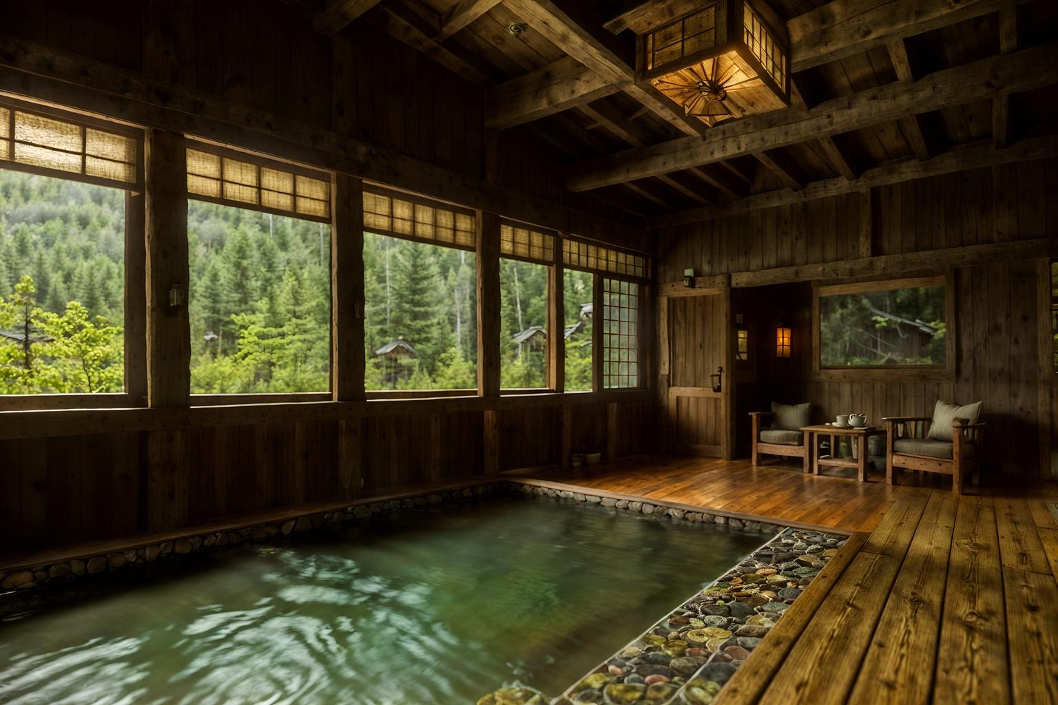 cottagecore-style (onsen interior) . with cottage style and floral patterns and organic and natural and muted colors and rustic and earthy and country style. . cinematic photo, highly detailed, cinematic lighting, ultra-detailed, ultrarealistic, photorealism, 8k. cottagecore interior design style. masterpiece, cinematic light, ultrarealistic+, photorealistic+, 8k, raw photo, realistic, sharp focus on eyes, (symmetrical eyes), (intact eyes), hyperrealistic, highest quality, best quality, , highly detailed, masterpiece, best quality, extremely detailed 8k wallpaper, masterpiece, best quality, ultra-detailed, best shadow, detailed background, detailed face, detailed eyes, high contrast, best illumination, detailed face, dulux, caustic, dynamic angle, detailed glow. dramatic lighting. highly detailed, insanely detailed hair, symmetrical, intricate details, professionally retouched, 8k high definition. strong bokeh. award winning photo.